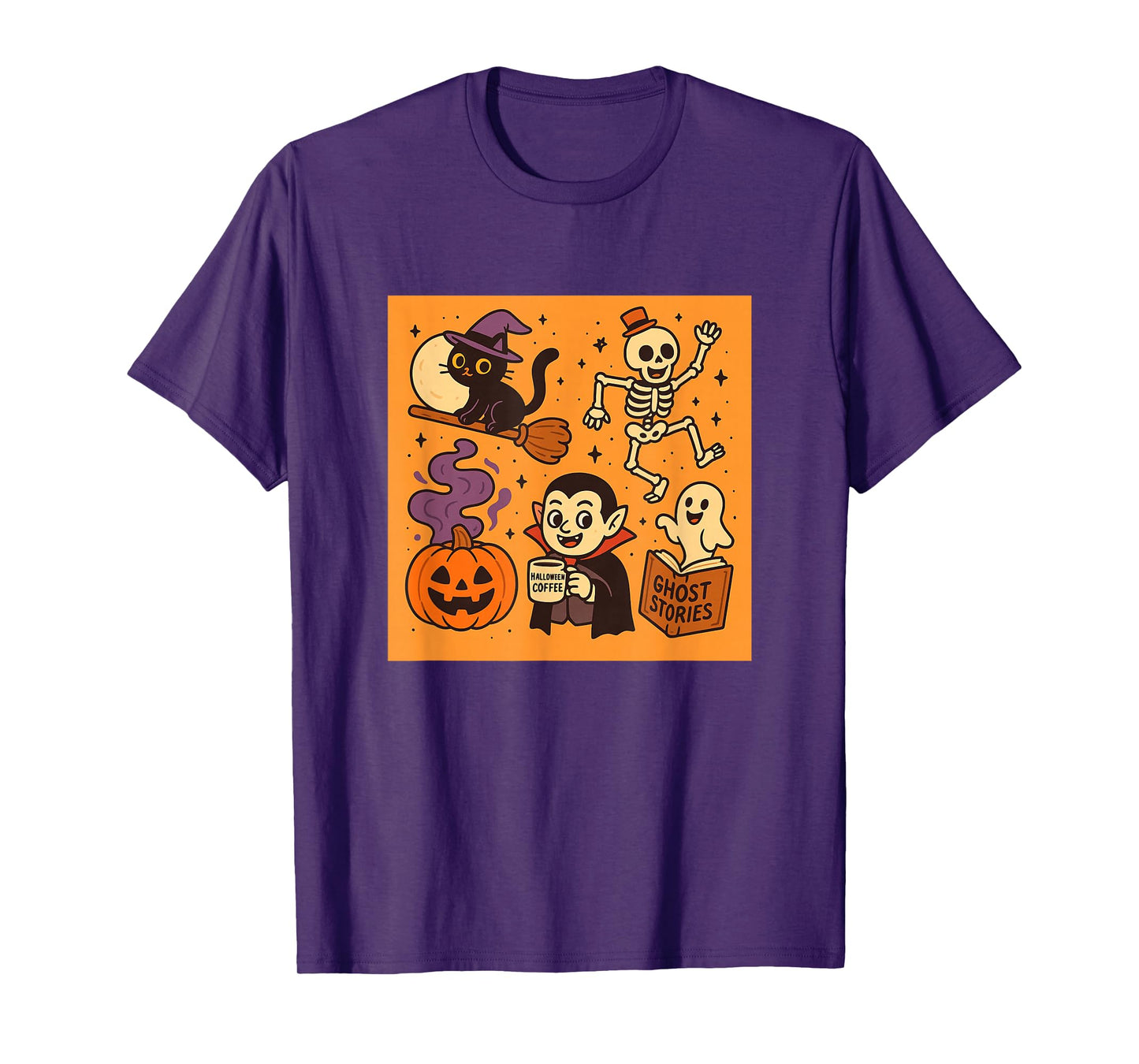 Funny Halloween Cartoon Characters | Cute Spooky Pumpkinq T-Shirt