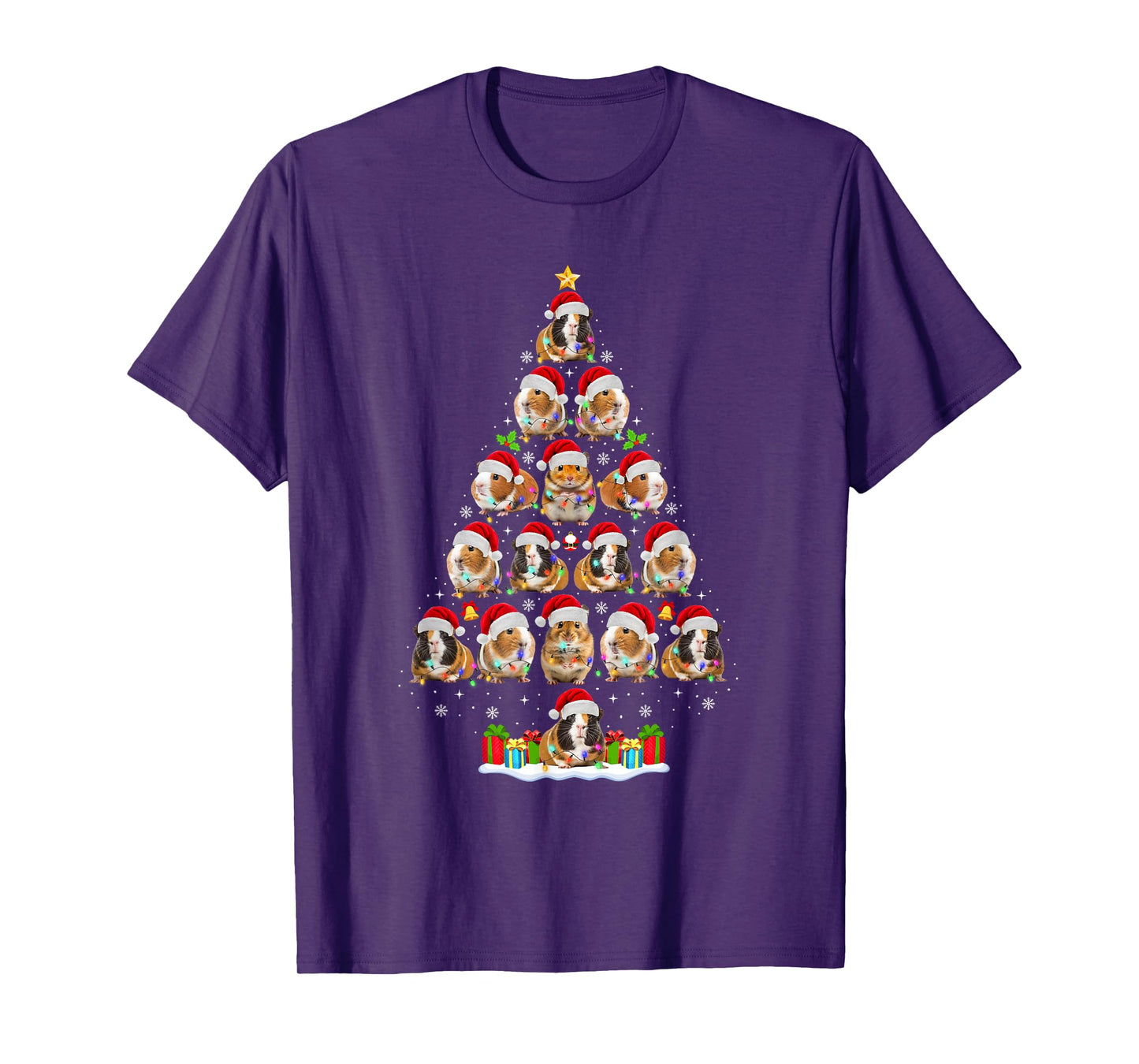 Hamster Christmas Tree Lights Funny Xmas Santa Hamster Lover T-Shirt
