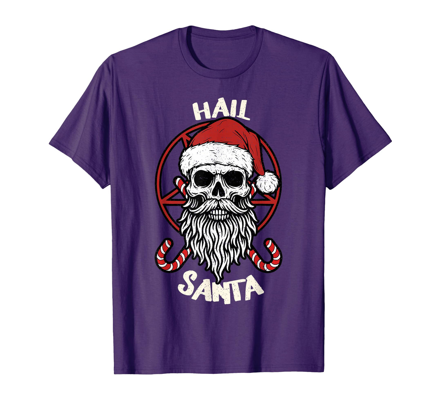 Hail Santa Skull Pagan Solstice Gothic Anti Christmas T-Shirt