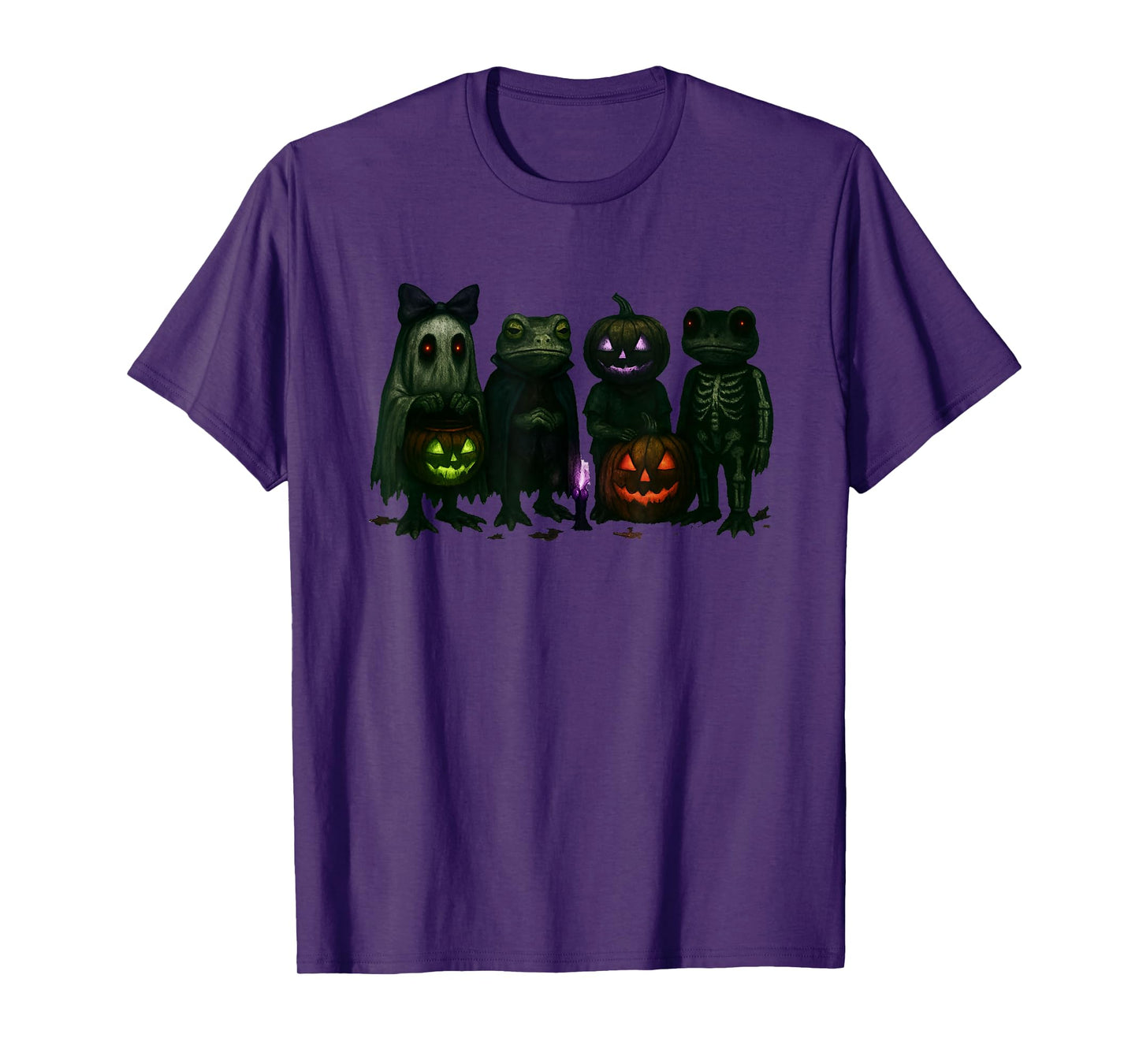 Spooky Skeleton Frog Cute with Pumpkin and Creepy Vibes T-Shirt