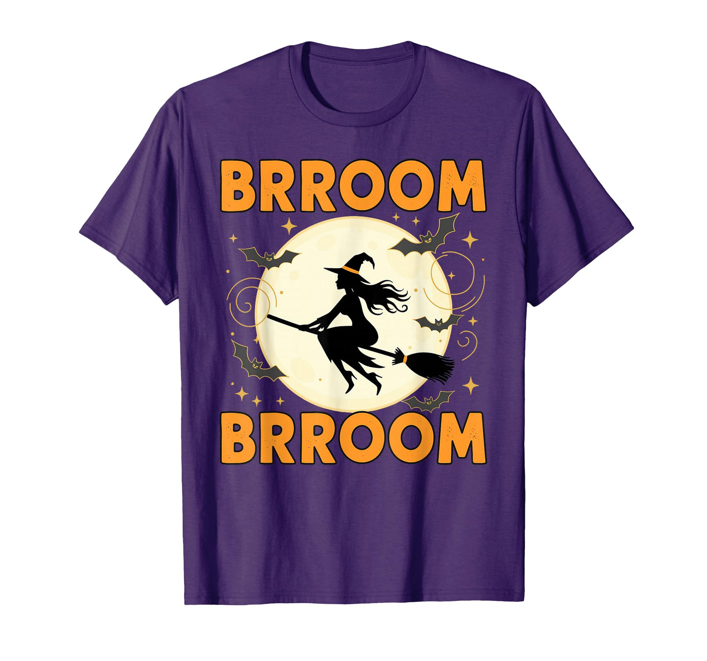 BRROOM BRROOM Witch On Broom Funny Halloween T-Shirt