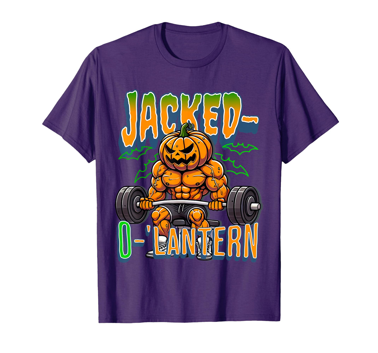 Jacked-O'-Lantern Halloween Fitness Pumpkin Gym Workout T-Shirt