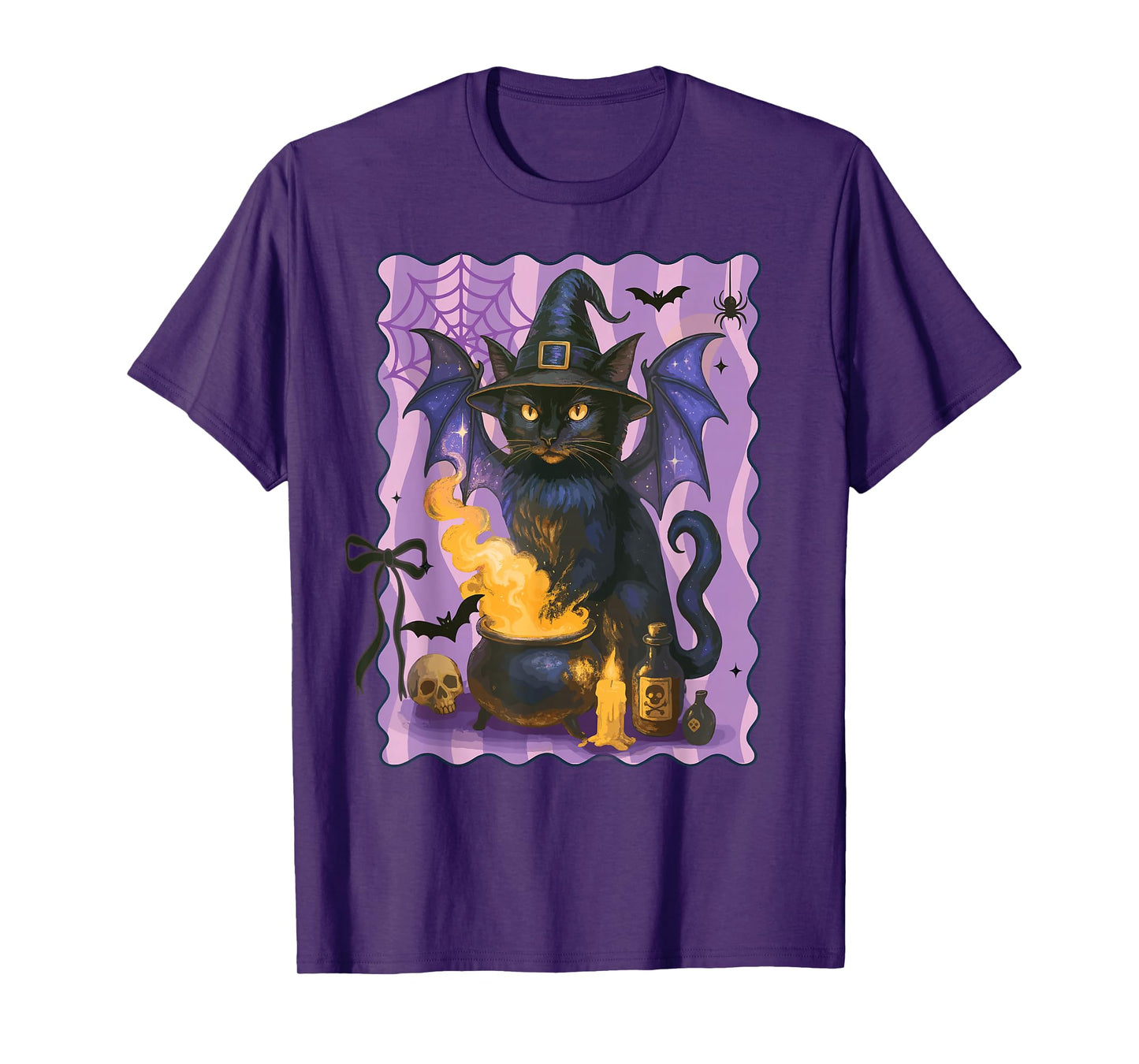 Black Cat Witch Halloween T-Shirt