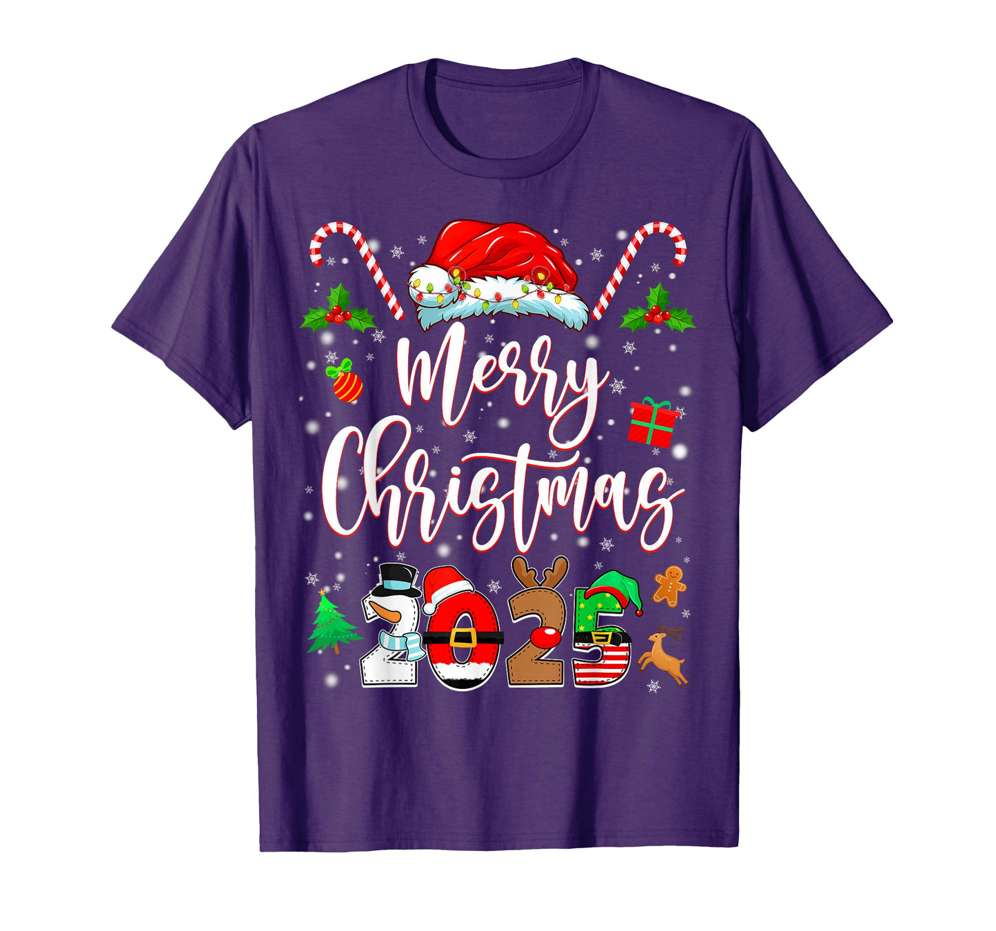 Merry Christmas 2025 Family Matching Pajamas Xmas Men Women T-Shirt