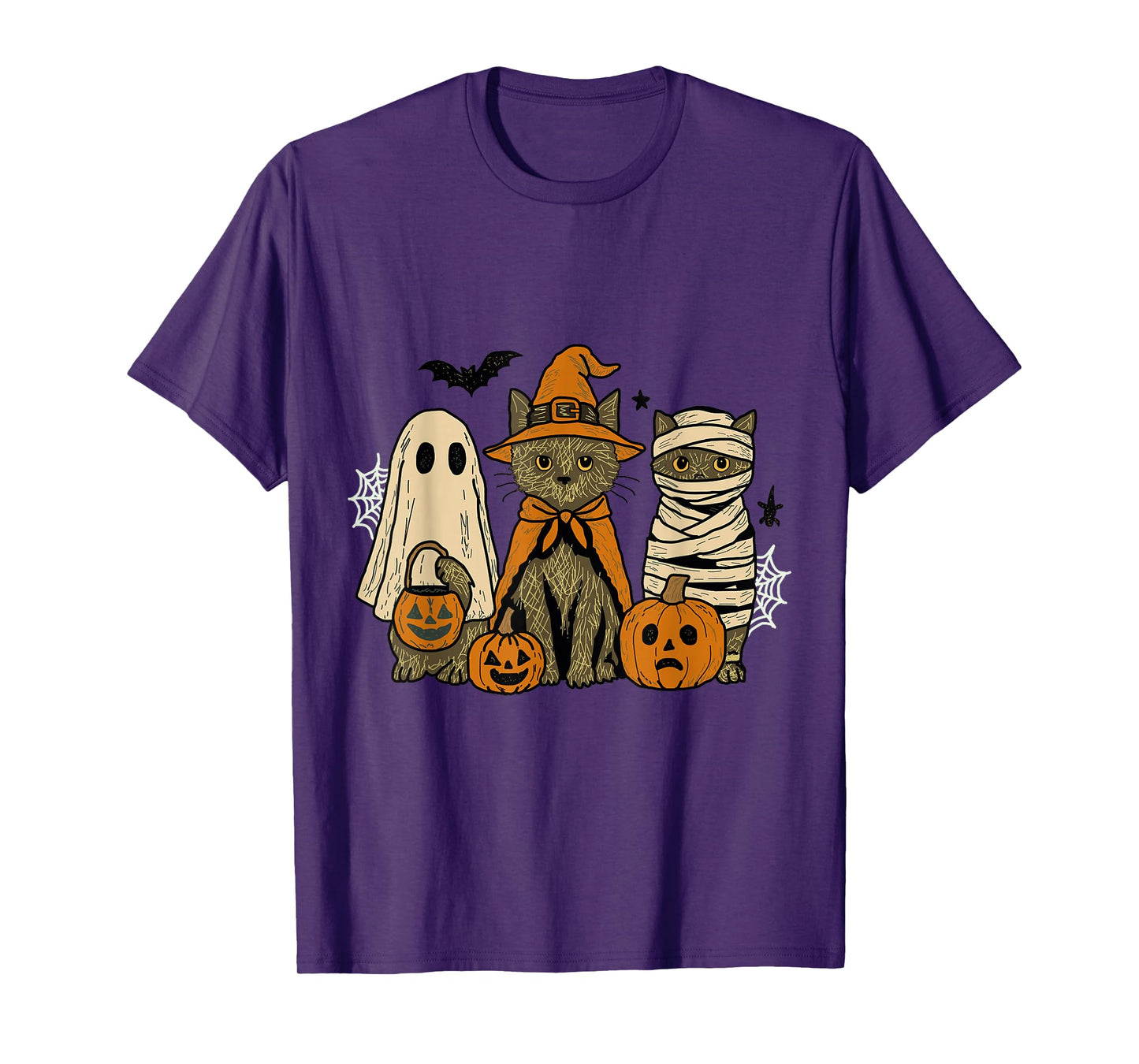 Black Cat Witch Scary Halloween Boo Ghosts T-Shirt