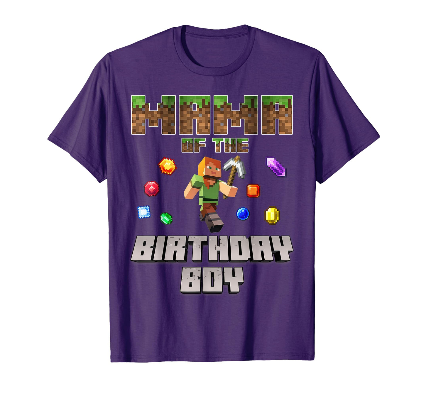 Mama Of The Birthday Boy Video Gamer Pixel Number T-Shirt