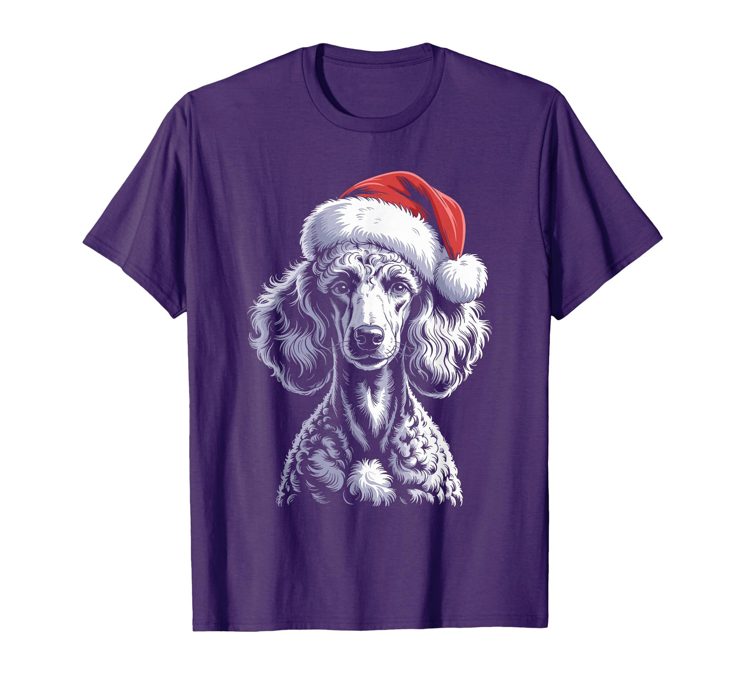 Poodle Dog Santa Hat Christmas Pajama for Men Women T-Shirt