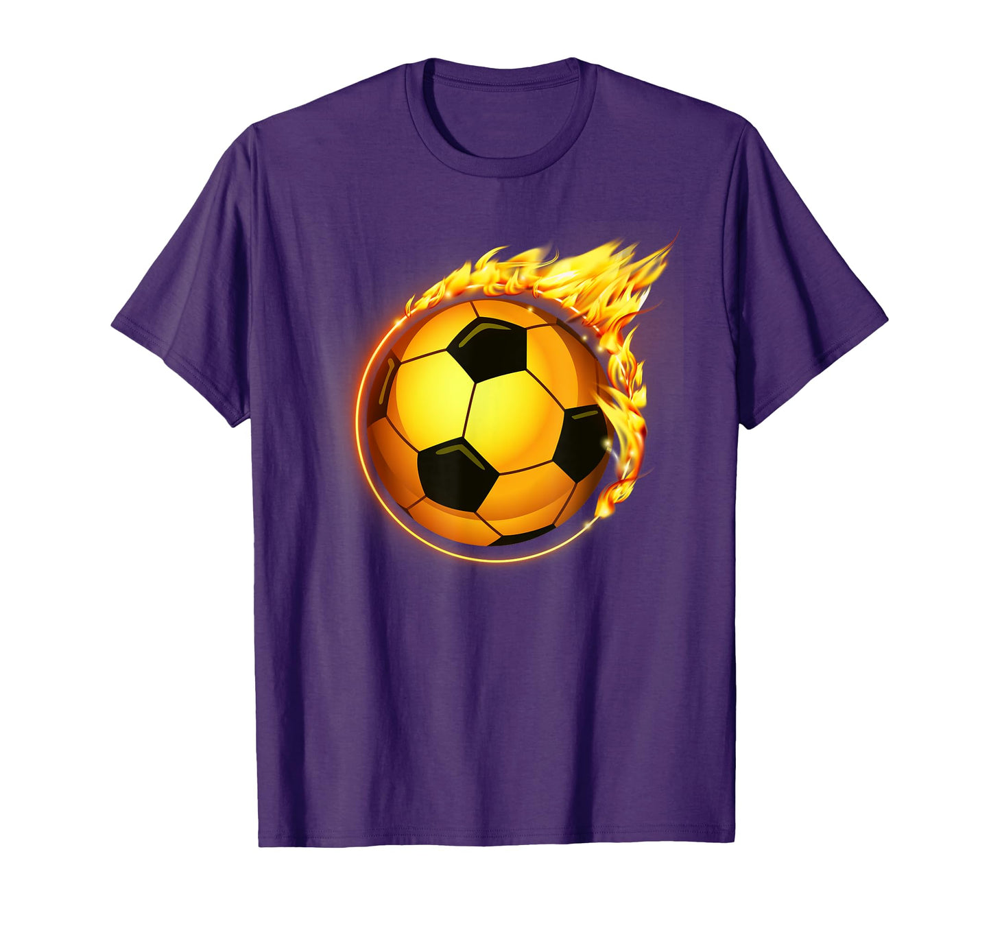 Flaming Soccer Ball Flames Soccer Goal T-Shirt