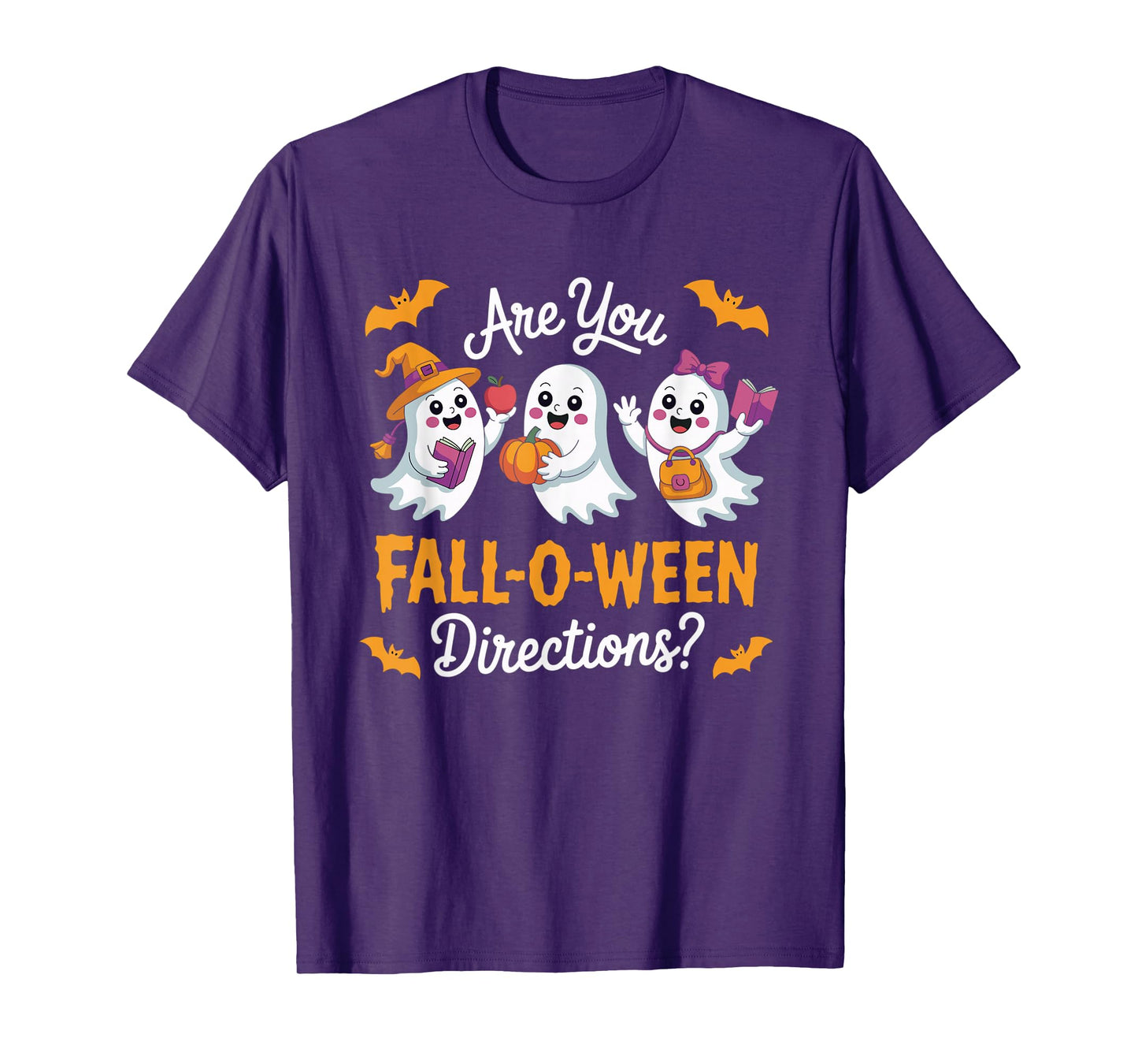 Fall-O-Ween Directions Funny Halloween Teacher Ghost Joke T-Shirt