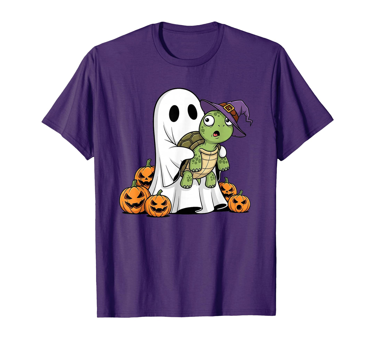 Funny Ghost Turtle Pumpkin Halloween Kids Mens Womens T-Shirt