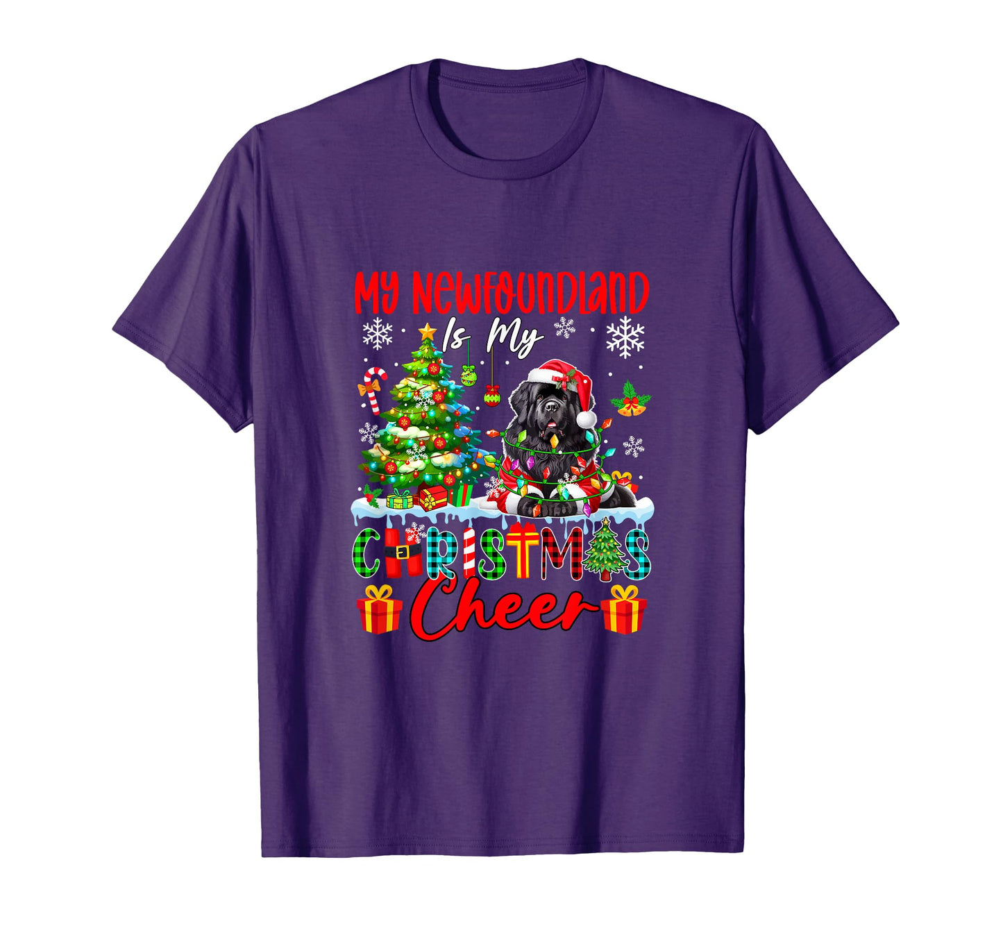 My Newfoundland is My Xmas Cheer Funny Santa Dog Owner Kids T-Shirt