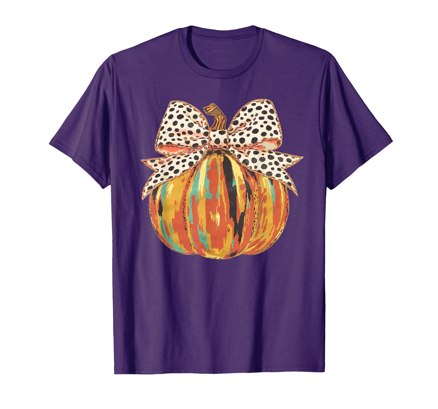 Pumpkin Bow Coquette Happy Thanksgiving Cozy Season Vibes T-Shirt