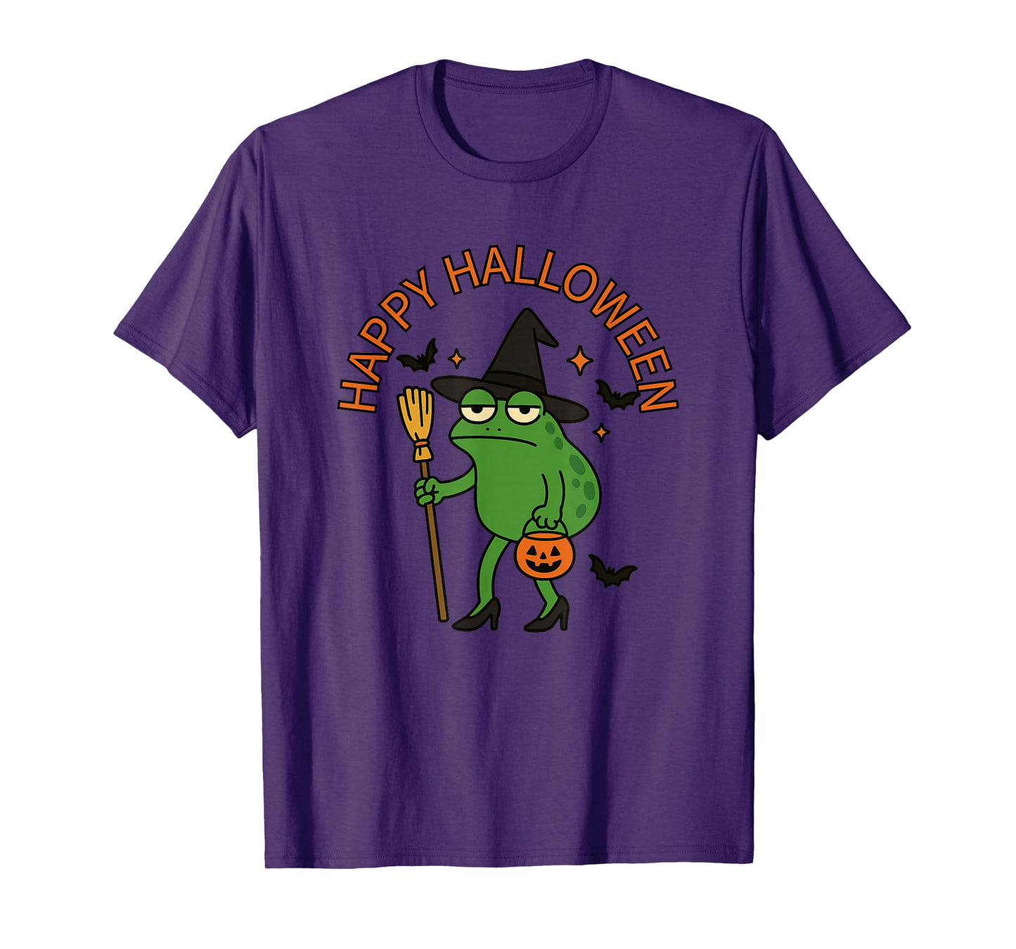 Funny Frog Witch Happy Halloween Spooky Costume T-Shirt