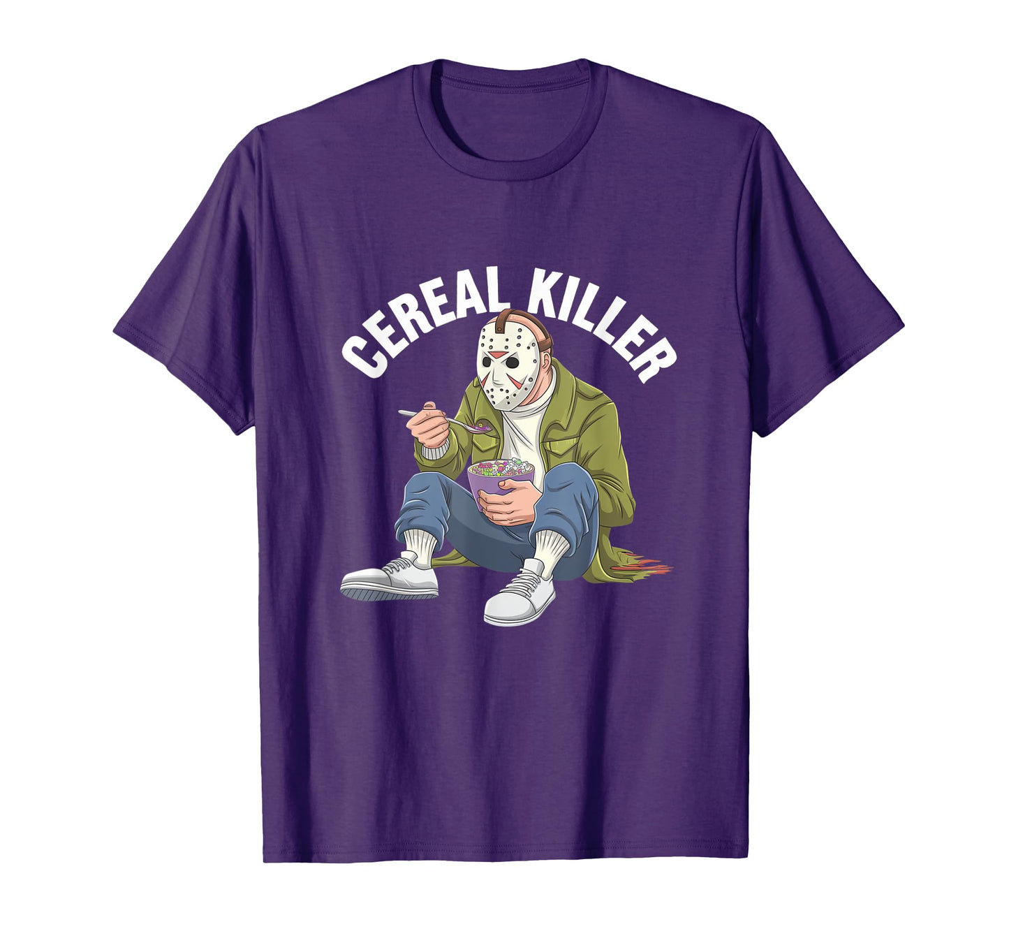 Cereal Killer Funny Halloween Horror Movie Masked Man T-Shirt