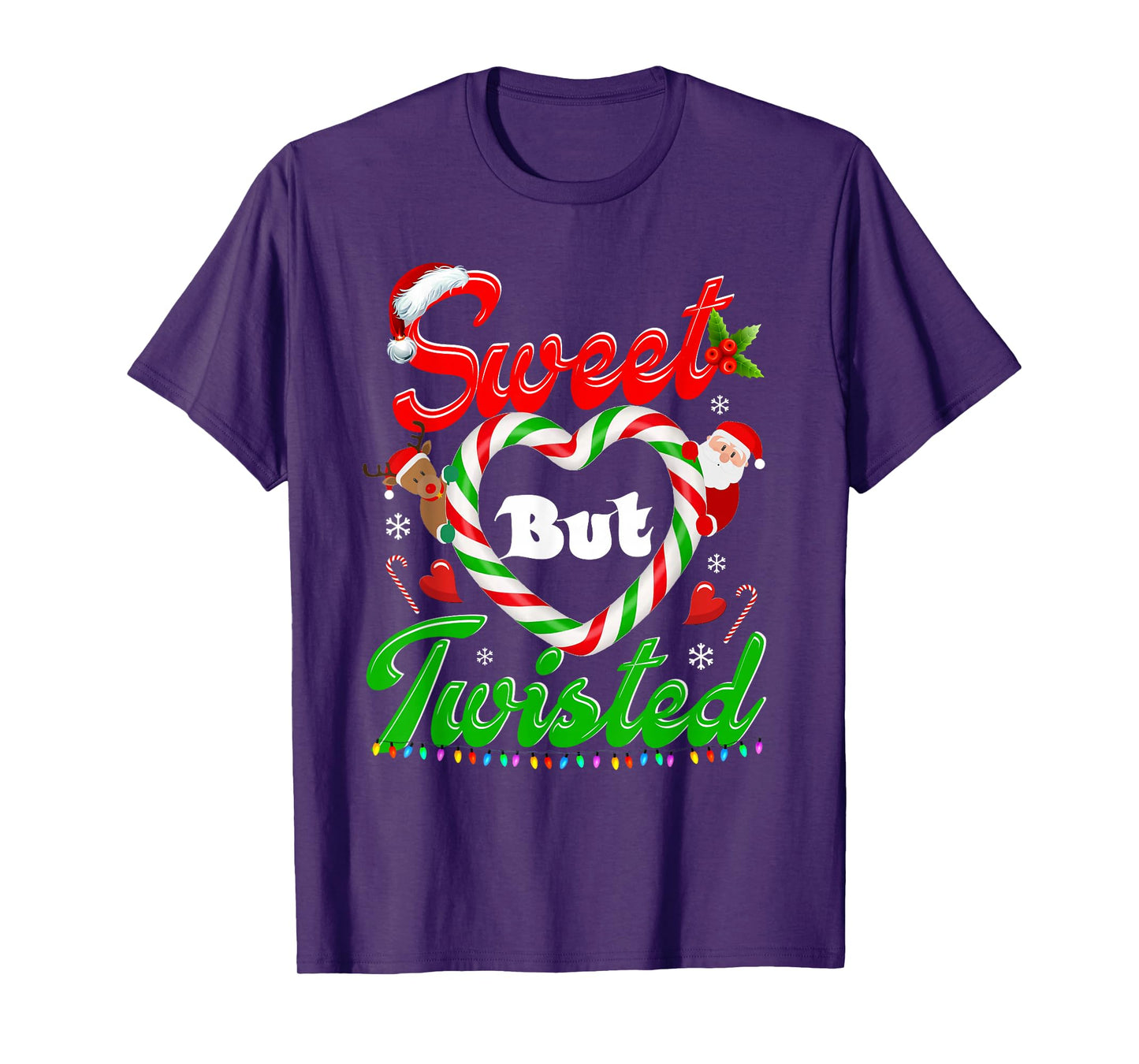 Candy Cane Sweet But Twisted Funny Christmas Matching Family T-Shirt