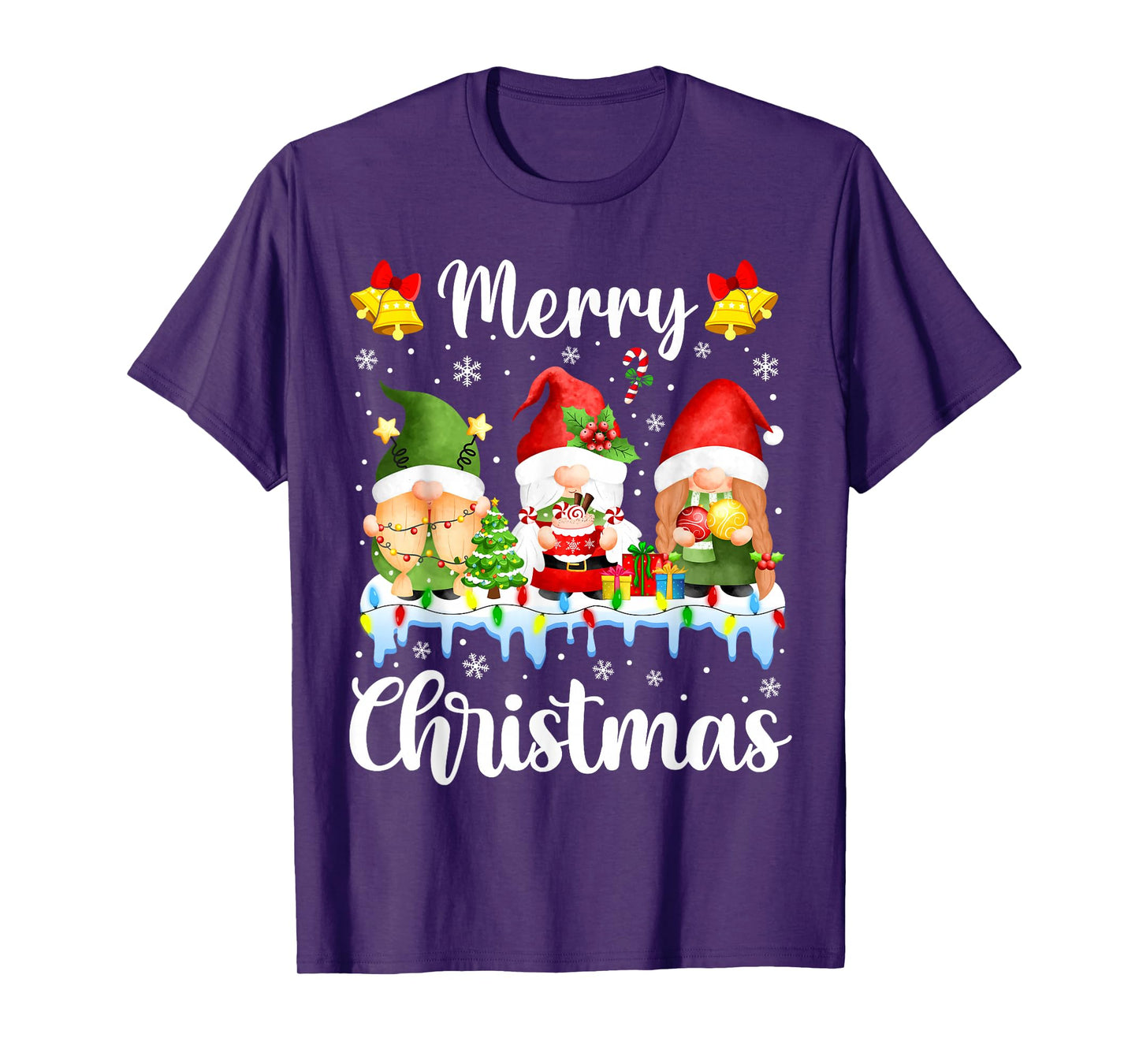 Merry Christmas Gnomes Santa Hat Xmas Family Men Women T-Shirt