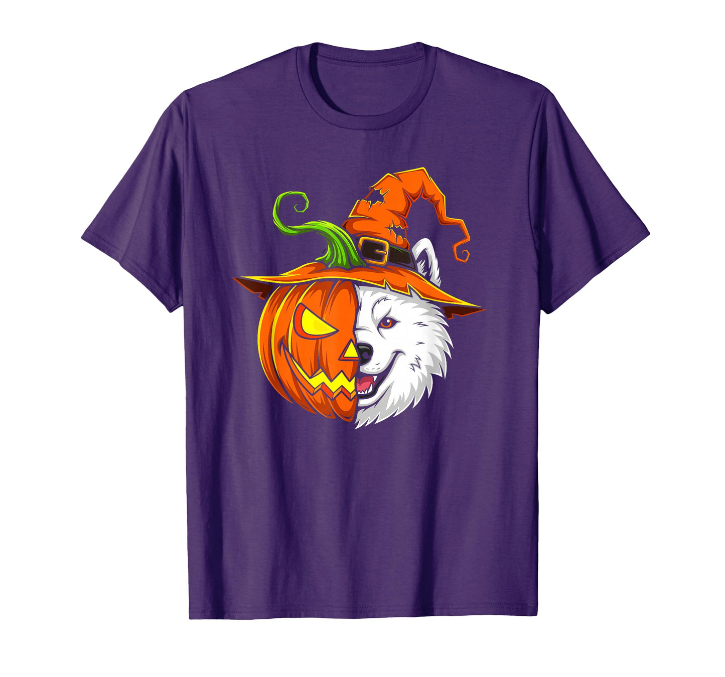 Samoyed Pumpkin Jack O Lantern Halloween Kids Mens Womens T-Shirt