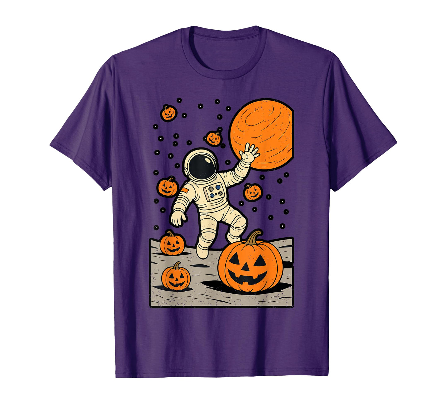Astronaut Space Pumpkin Halloween Jack O Lantern Spooky T-Shirt