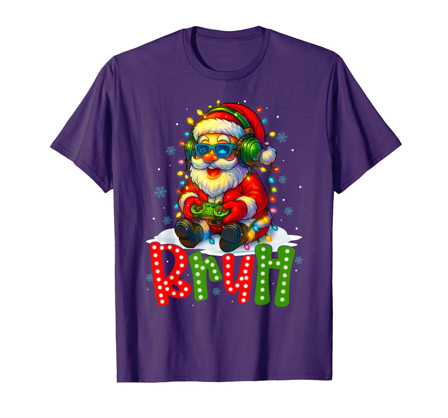 Bruh Christmas Santa Claus Gamer Video Game Xmas Pajamas T-Shirt