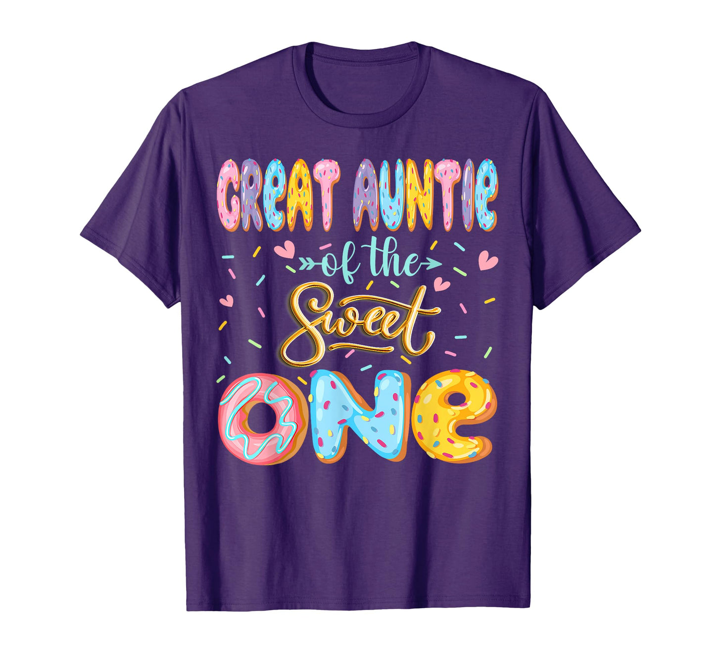 Great Auntie Of The Sweet One 1St Birthday Girl Donut Lover T-Shirt