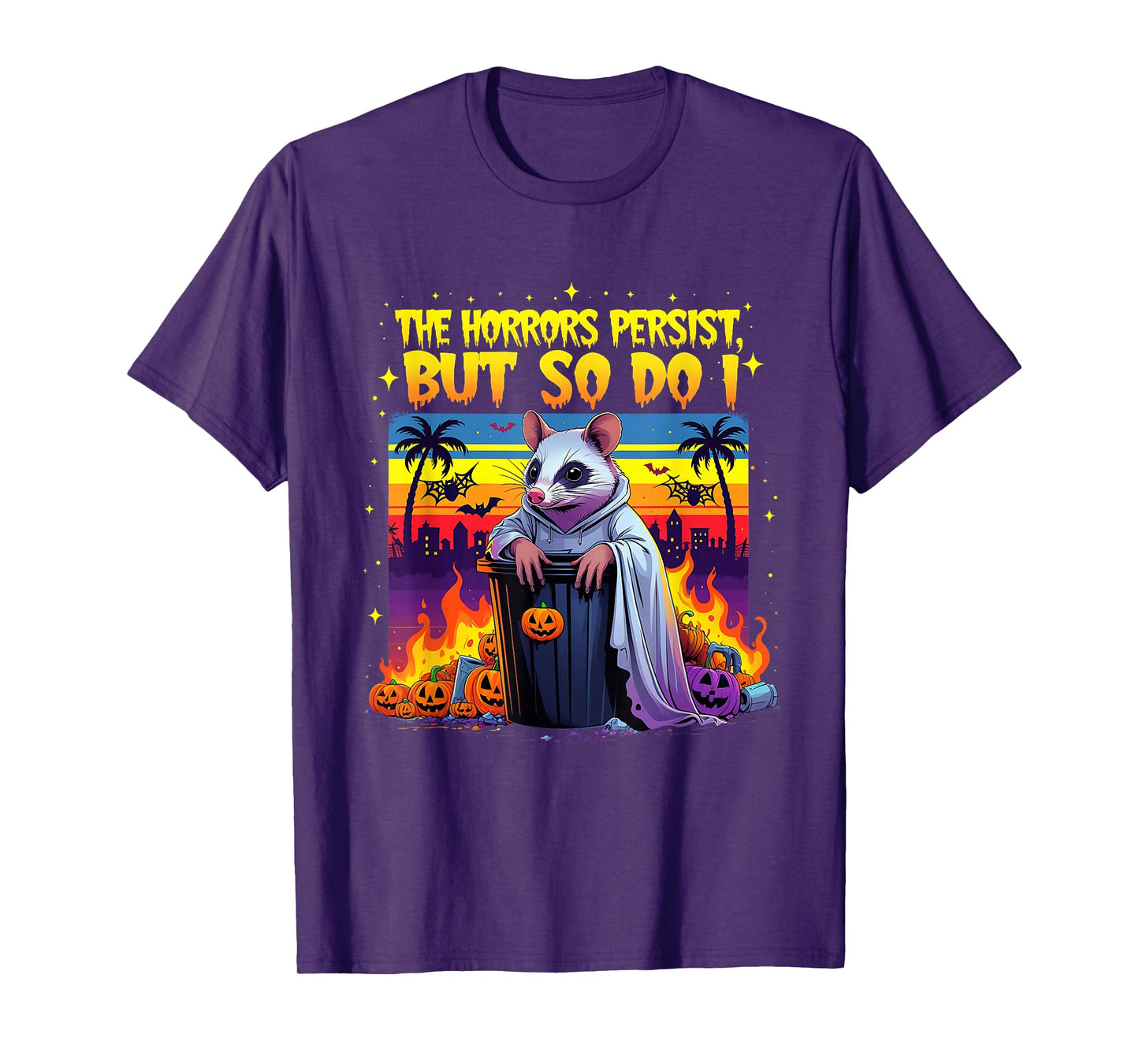 Opossum Witch Funny The Horrors Halloween Yet So Do I T-Shirt