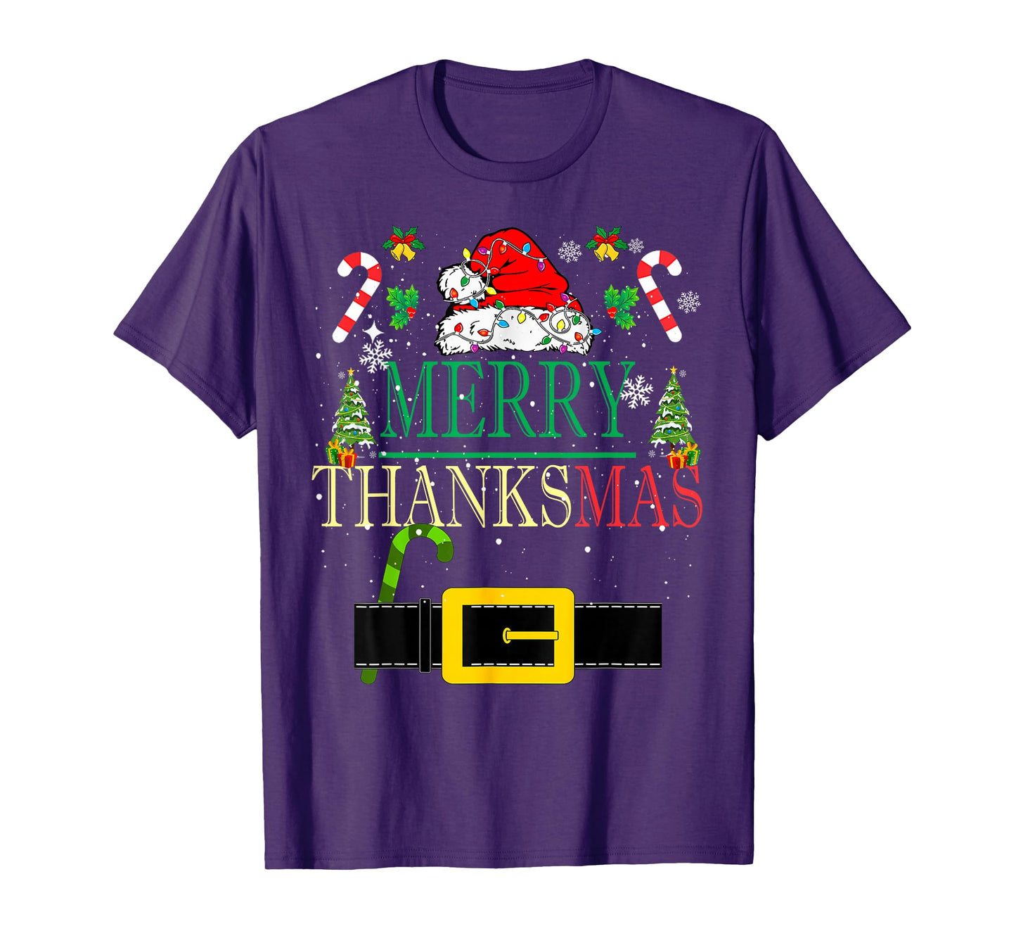 Funny Thanksgiving Santa Hat Xmas Family Men Women Kid T-Shirt