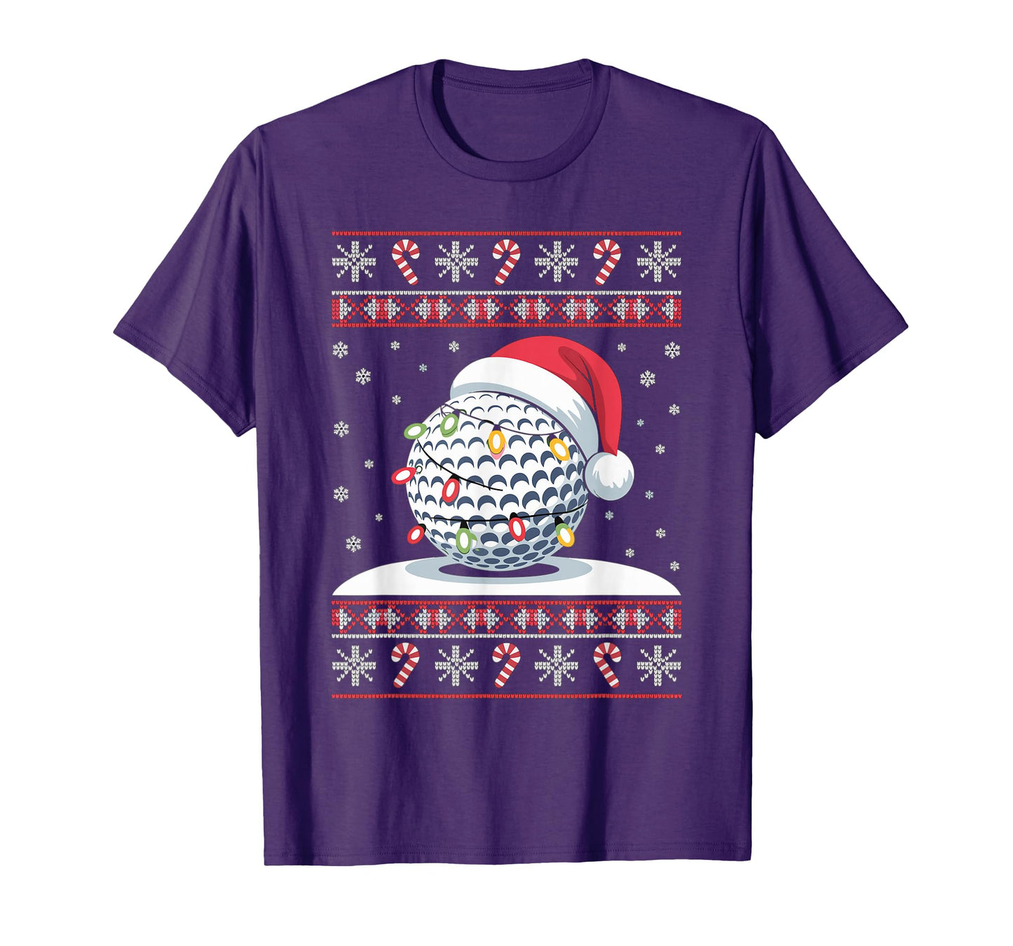 Golf Ball Santa Hat Ugly Christmas Sweater Golfer Golfing T-Shirt