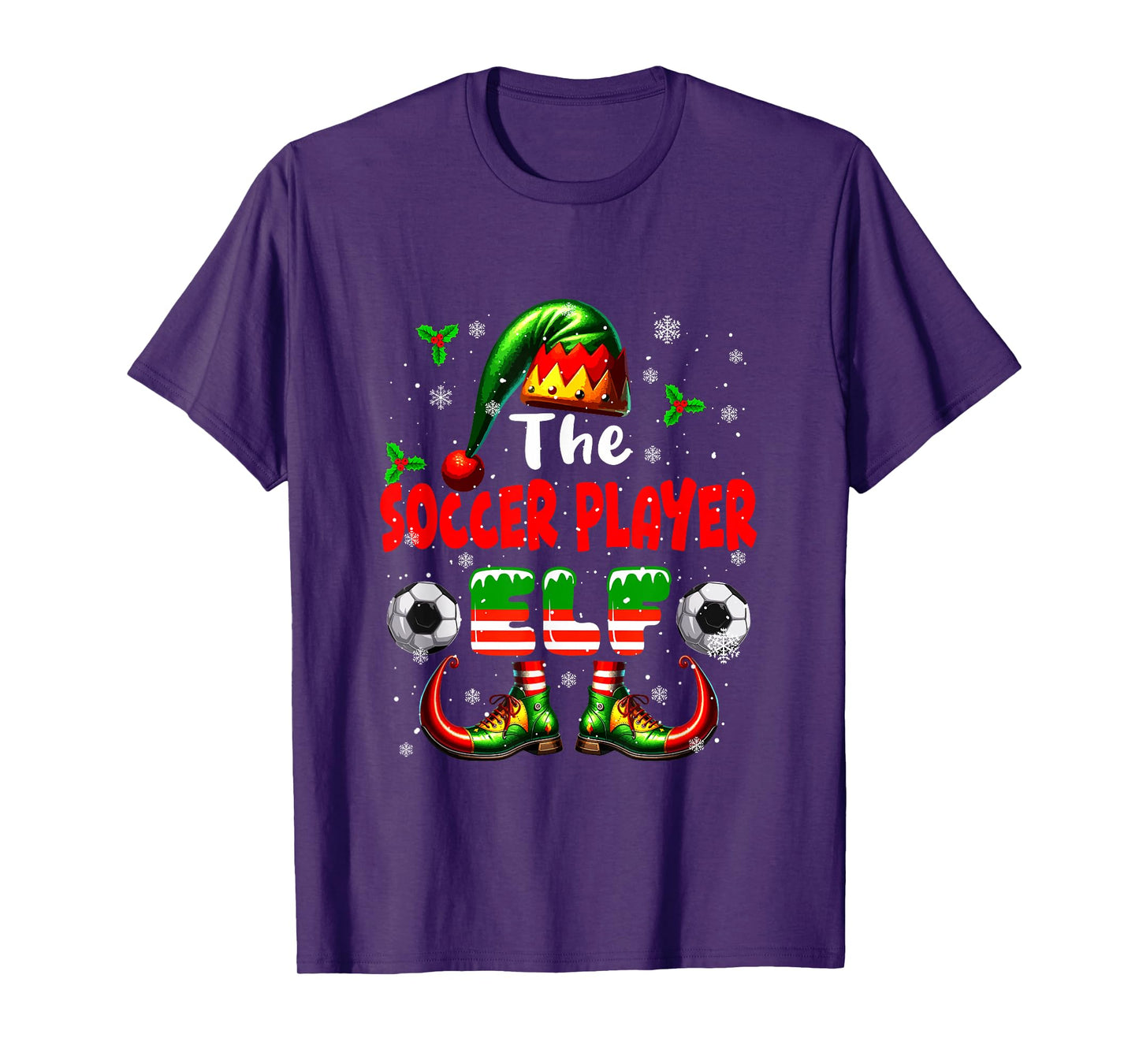 The Soccer Player Elf Christmas Job Team Matching Parties T-Shirt