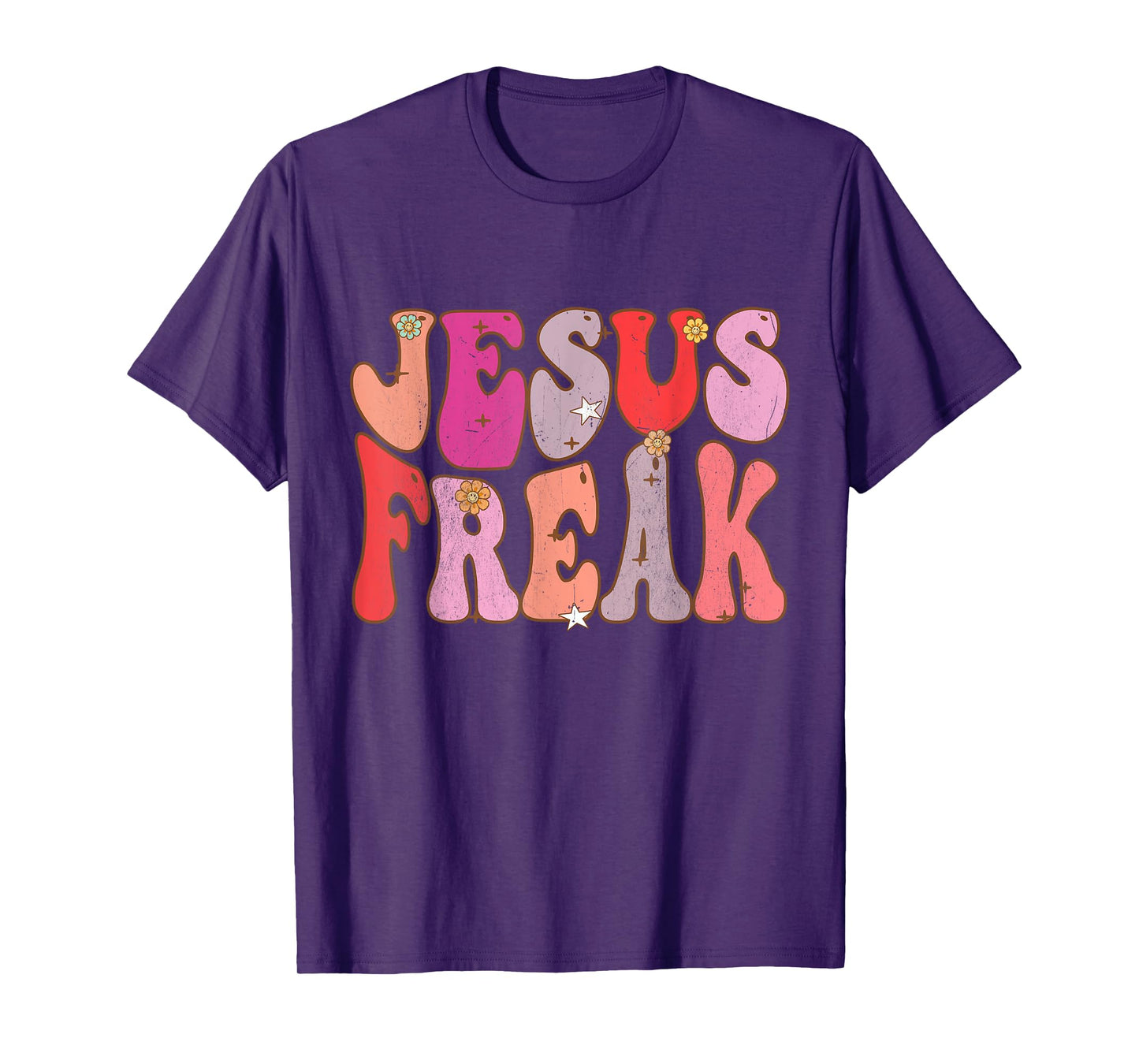 Groovy Retro Vintage Jesus Freak Funny Love Christian T-Shirt