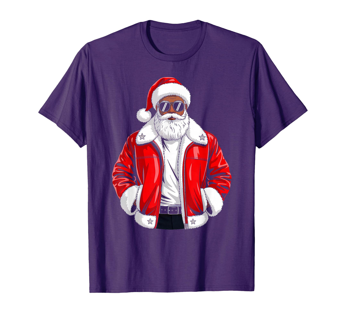 African American Santa Claus Black Christmas Men Boys Kids T-Shirt