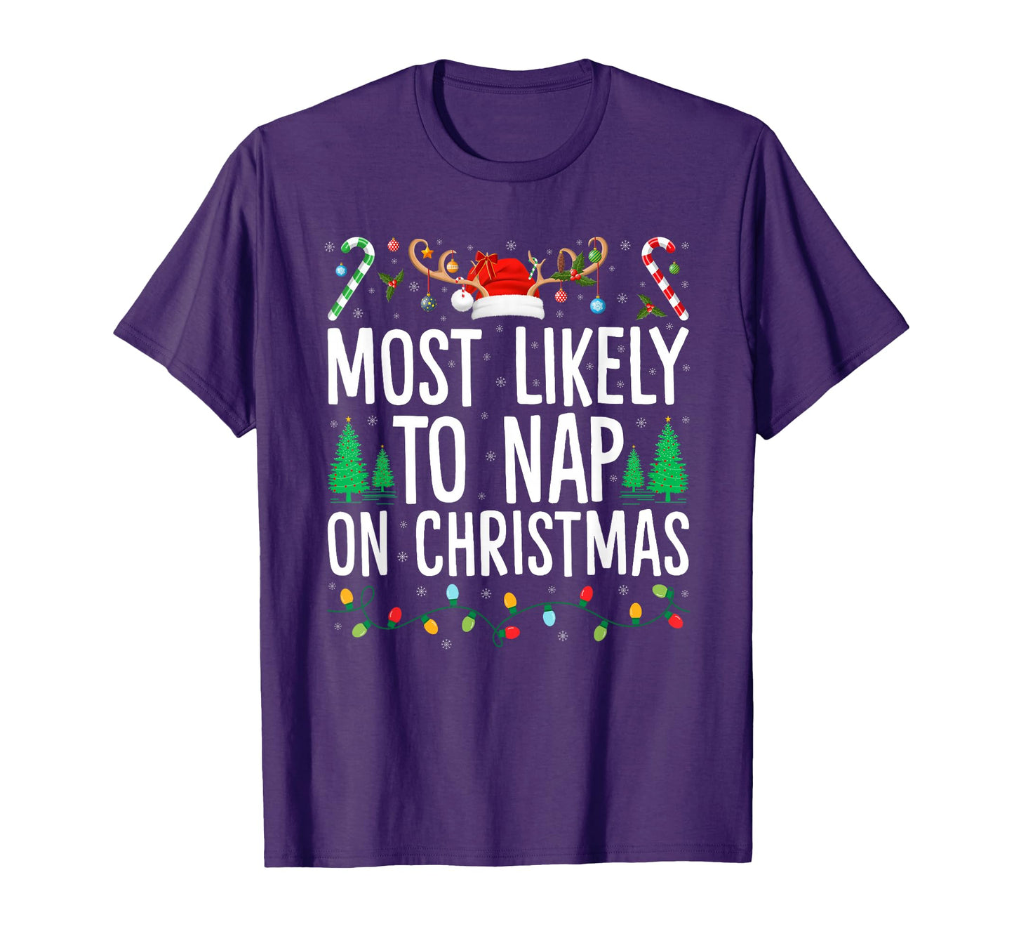 Most Likely to Nap On Christmas Matching Family Xmas T-Shirt