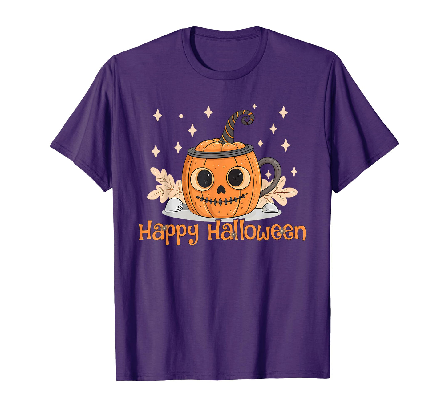 Cute Halloween Pumpkin Coffee Mug Latte Scary Face T-Shirt
