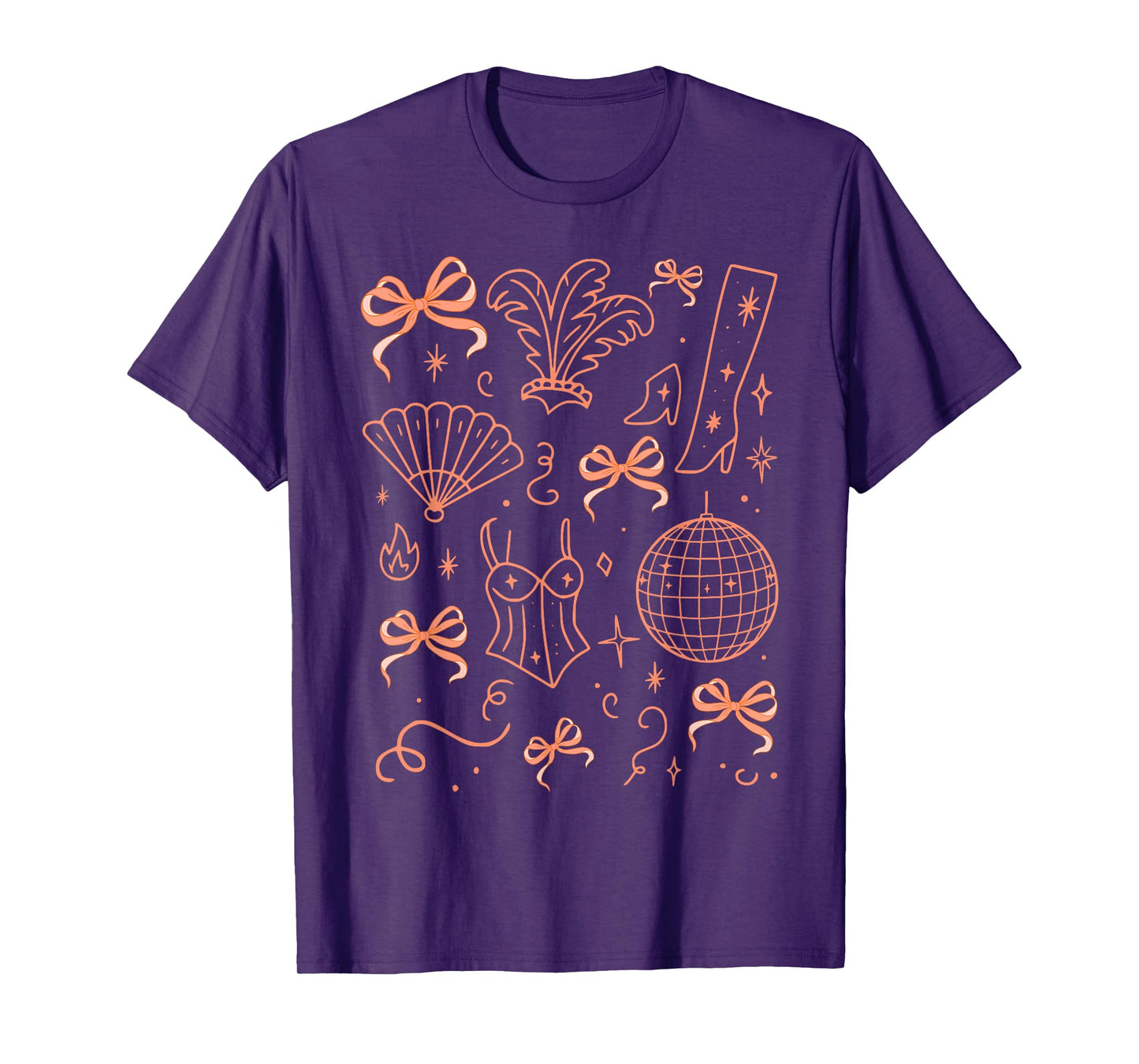 Vintage Disco Ball Aesthetic Coquette Bow Party T-Shirt