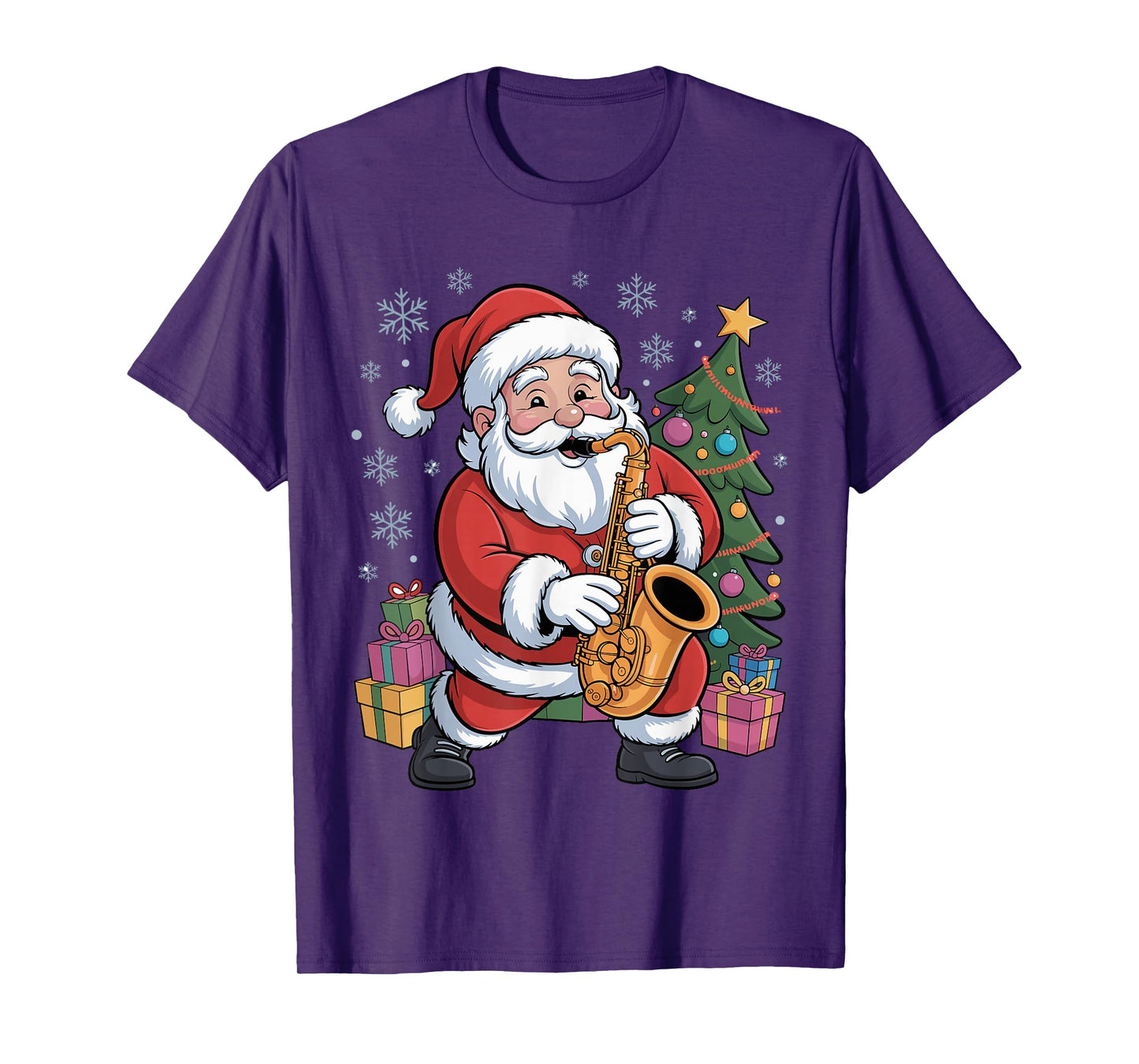 Funny Santa Playing Saxophone Holiday Chrismas Xmas Pajama T-Shirt