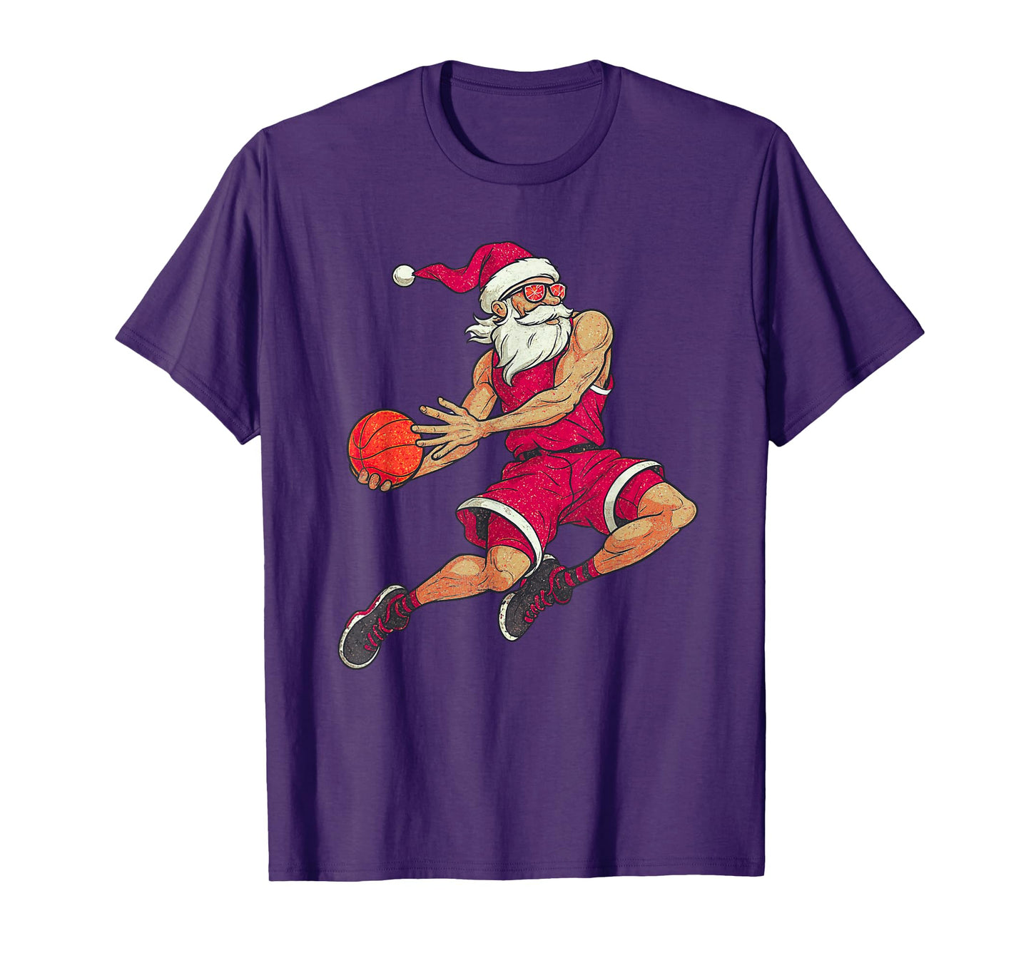 Santa Claus Playing Basketball Xmas Holiday Christmas T-Shirt