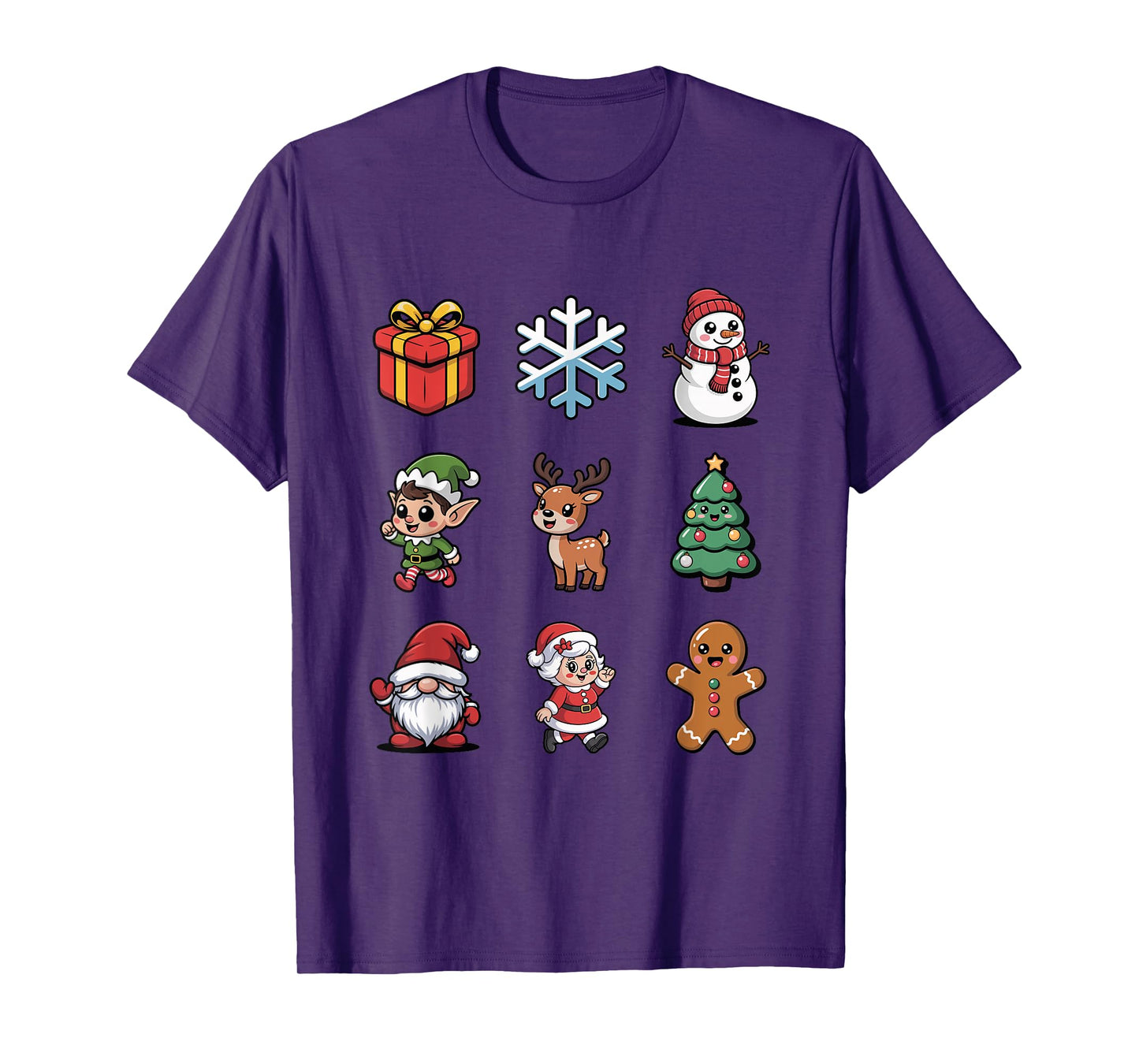 Cute Santa Gnome Reindeer Candy Cane Christmas T-Shirt