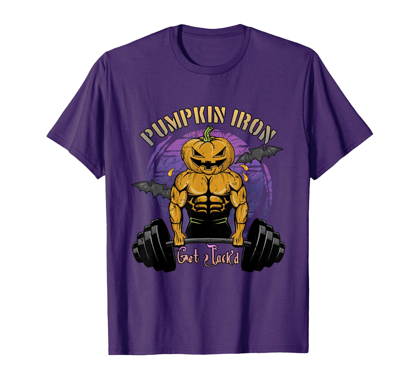 Halloween Gym Workout Pumpkin Iron T-Shirt