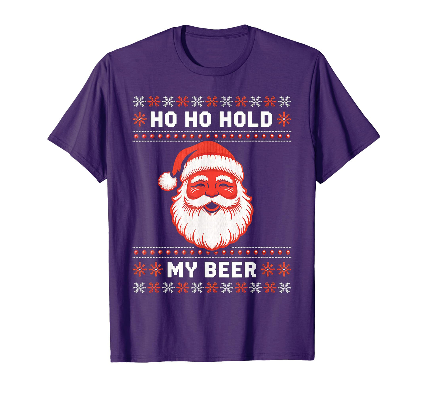 Ugly Christmas Santa, Ho Ho Hold My Beer T-Shirt