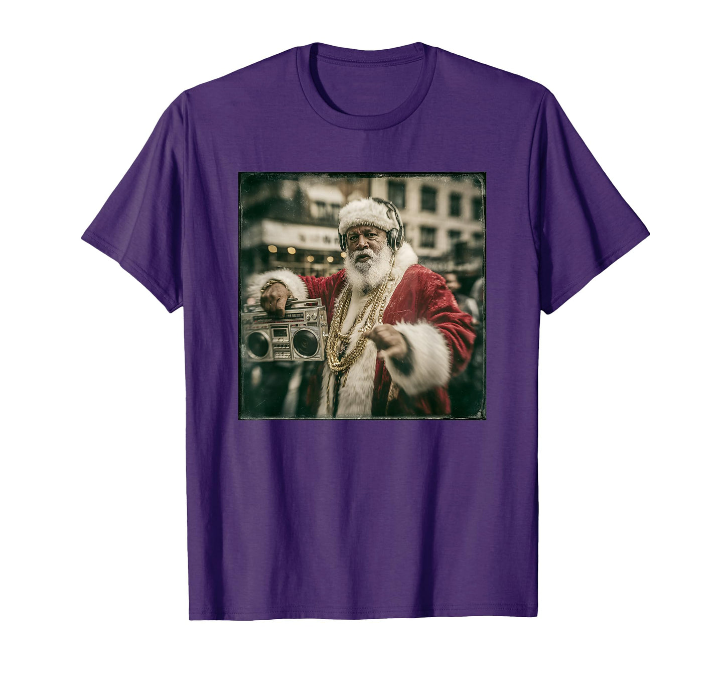B-Boy Boombox Hip Hop Street Santa T-Shirt