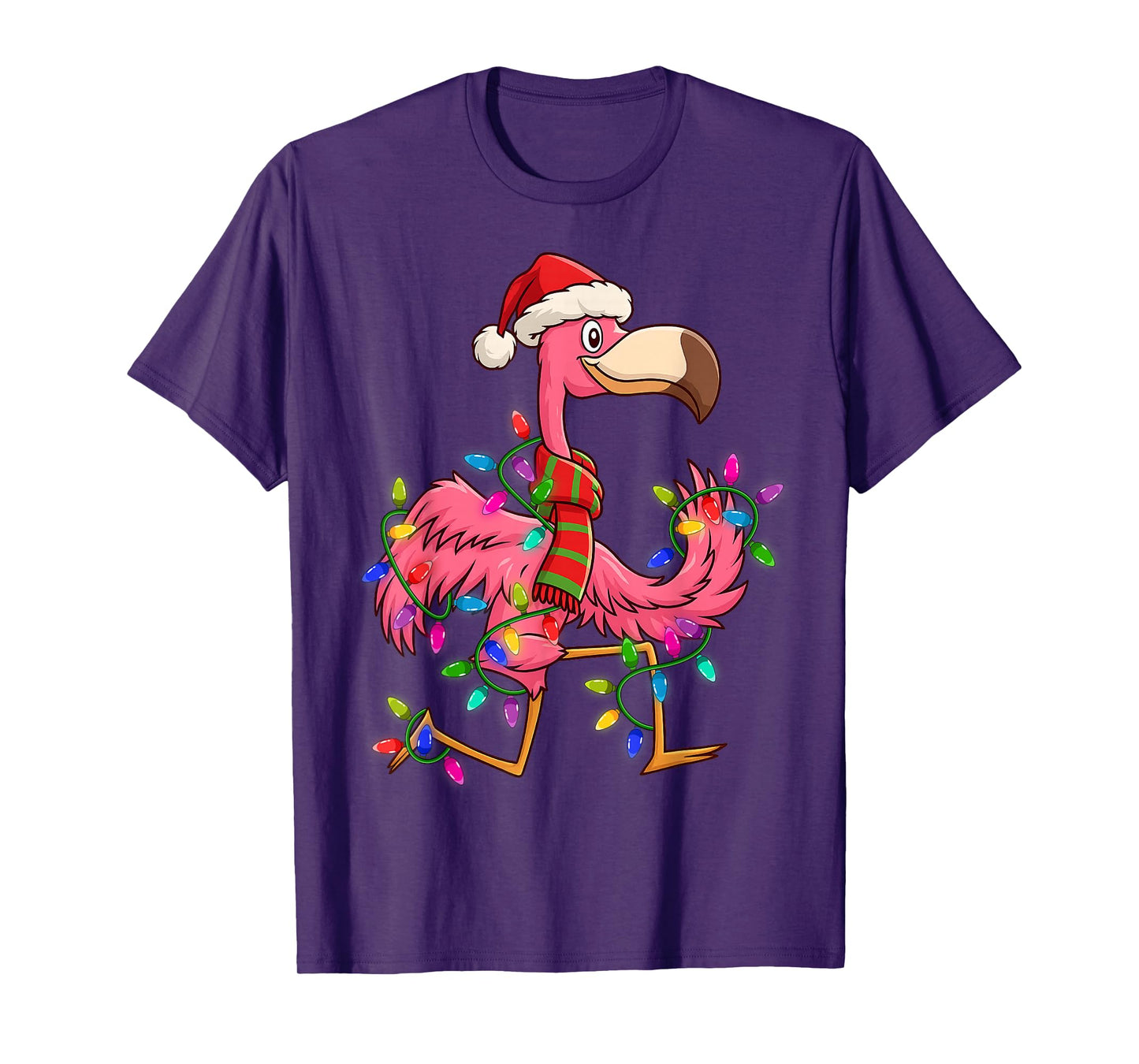 Santa Flamingo Lighting FA La Funny Dance Christmas Women T-Shirt