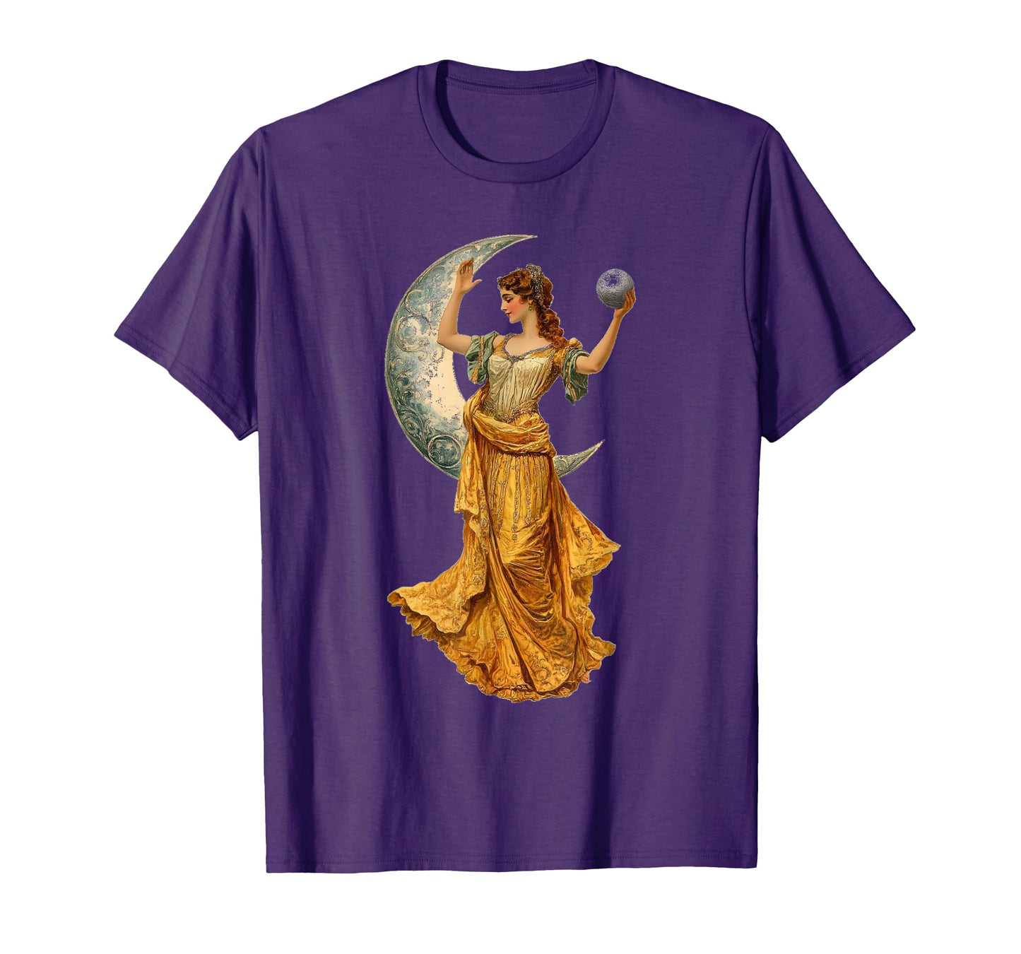 Vintage Victorian painting of the goddess of the moon. T-Shirt