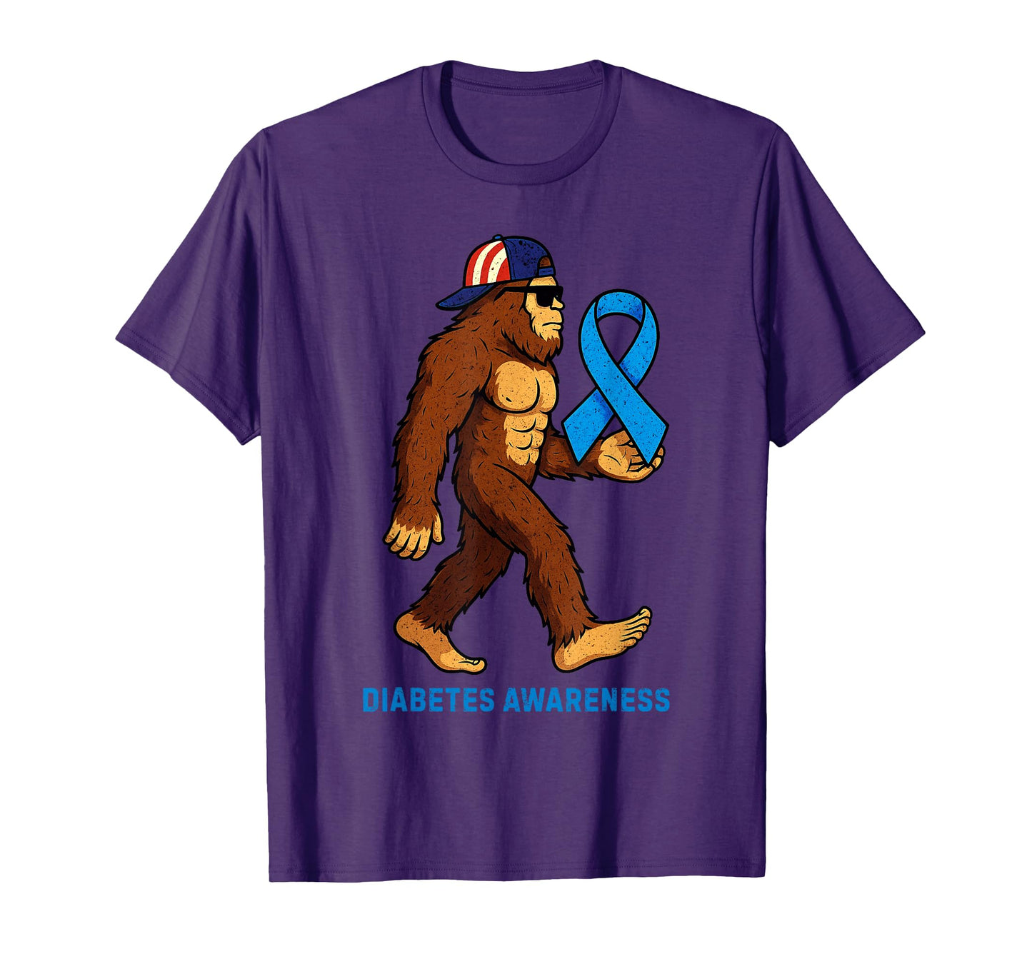 Sasquatch Vintage t1d Funny Diabetes Awareness T-Shirt