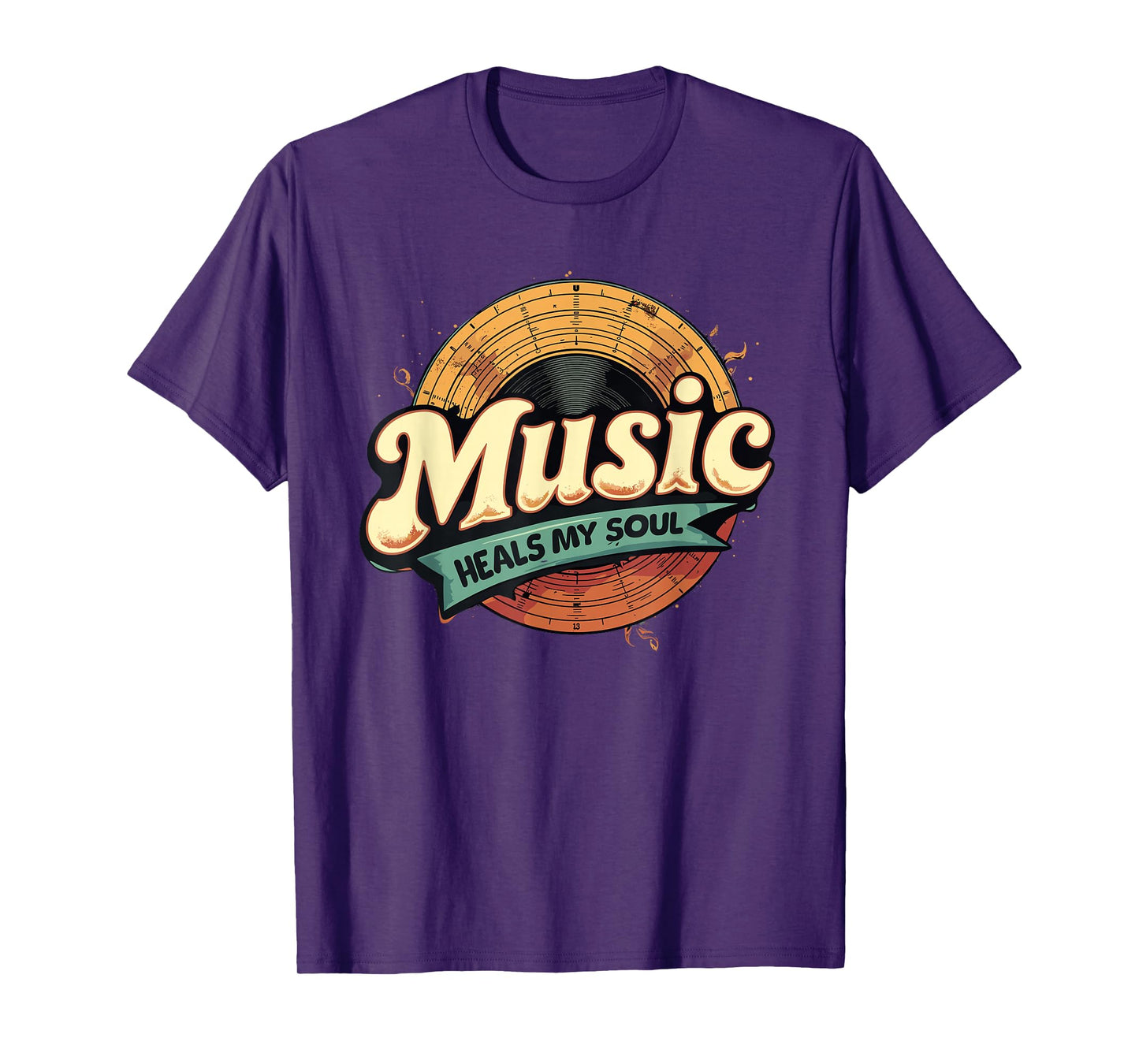 Music Heals My Soul Retro Music Lover T-Shirt