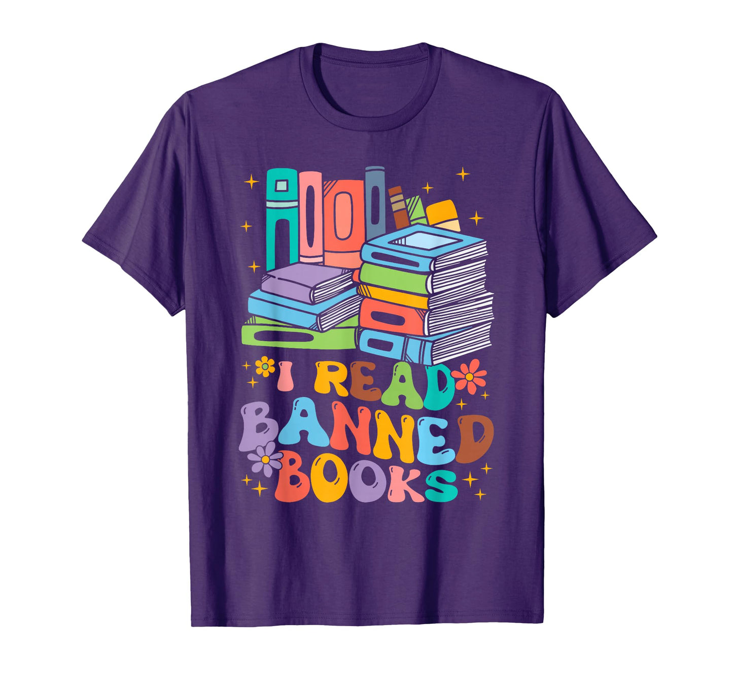 Vintage Retro I Read Banned Books Funny Book Lover Bookworm T-Shirt