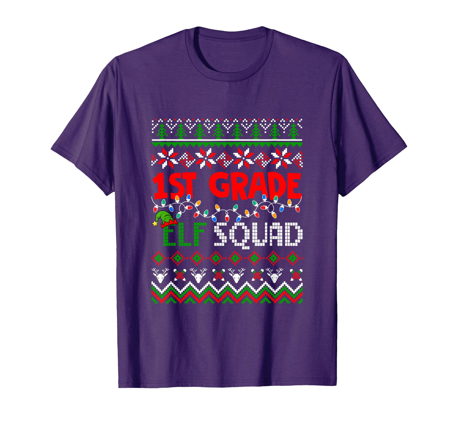1st Grade Elf Squad Christmas Sweater Students Teachers T-Shirt
