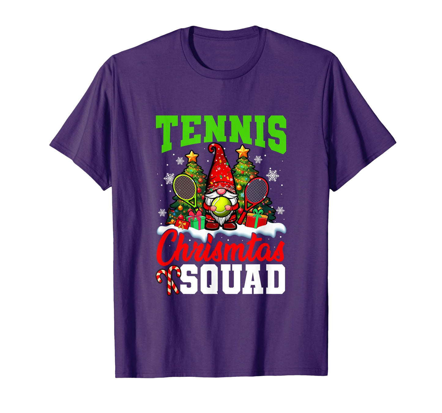 Tennis Christmas Squad Player Costume Gnome Lover Kids T-Shirt
