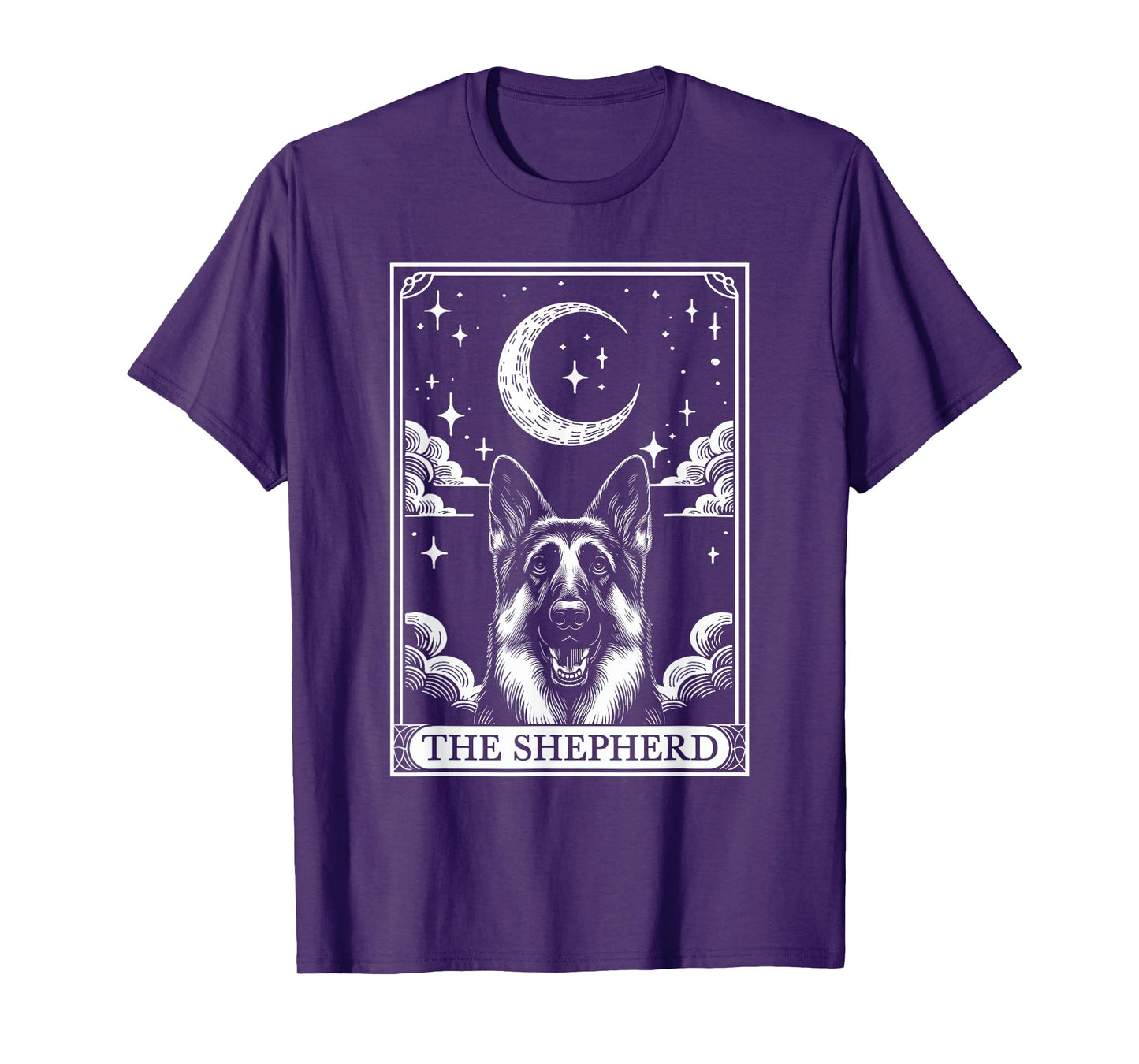 Tarot Card Vintage Crescent Moon German Shepherd Dog Mom T-Shirt