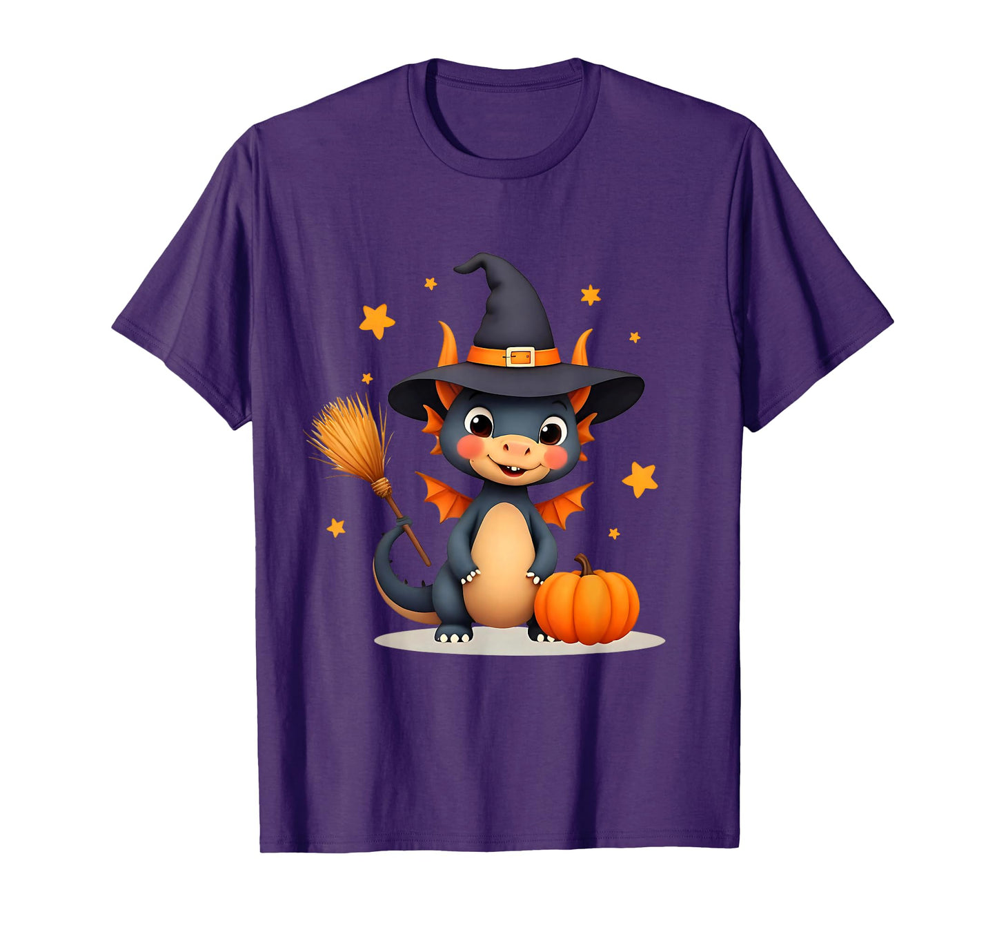 Cute Dragon Witch Pumpkins Halloween Matching Family Kids T-Shirt