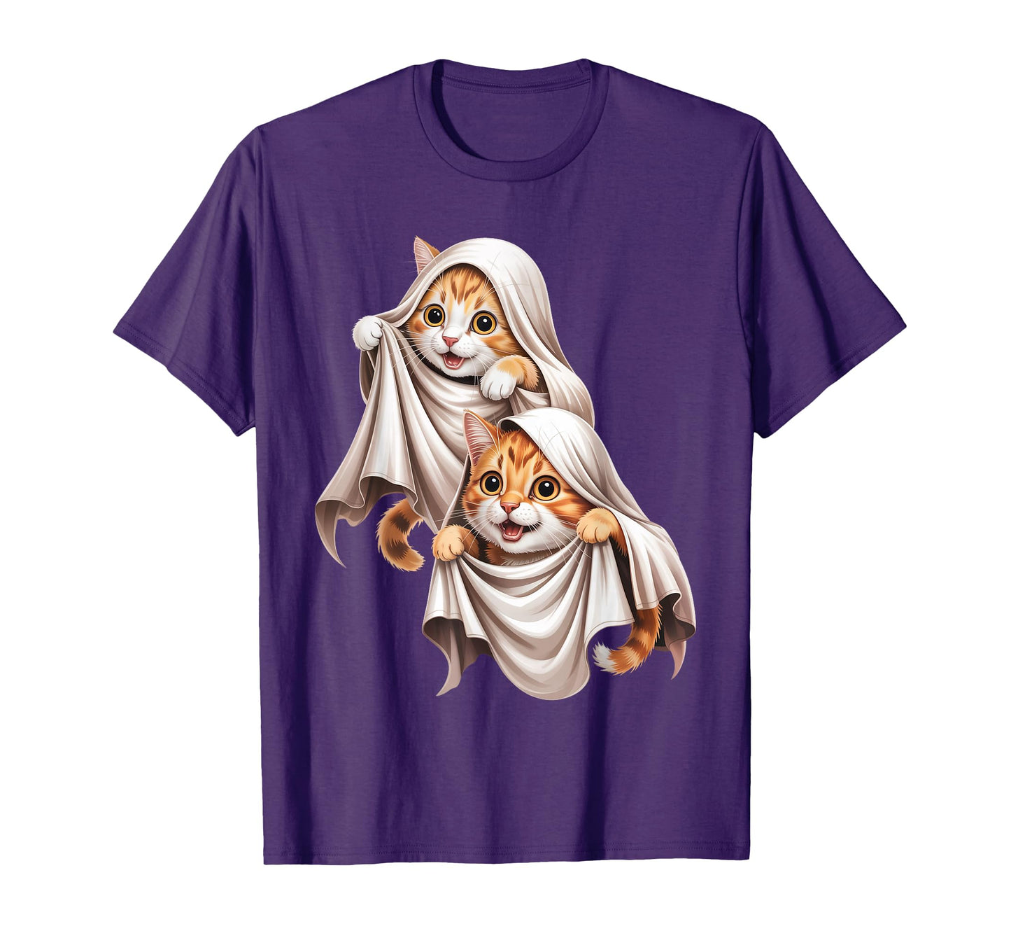 Ghost Cat Meme Funny Halloween Costume for Men Women Kids T-Shirt