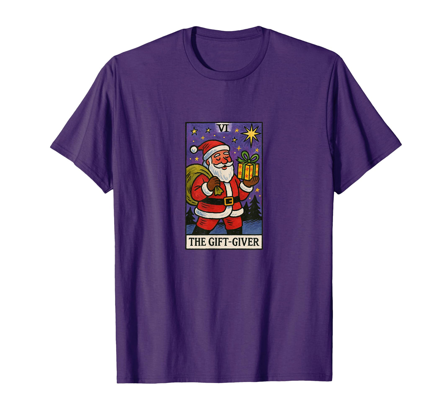 The Gift Giver Santa Claus Tarot Card Christmas Design T-Shirt